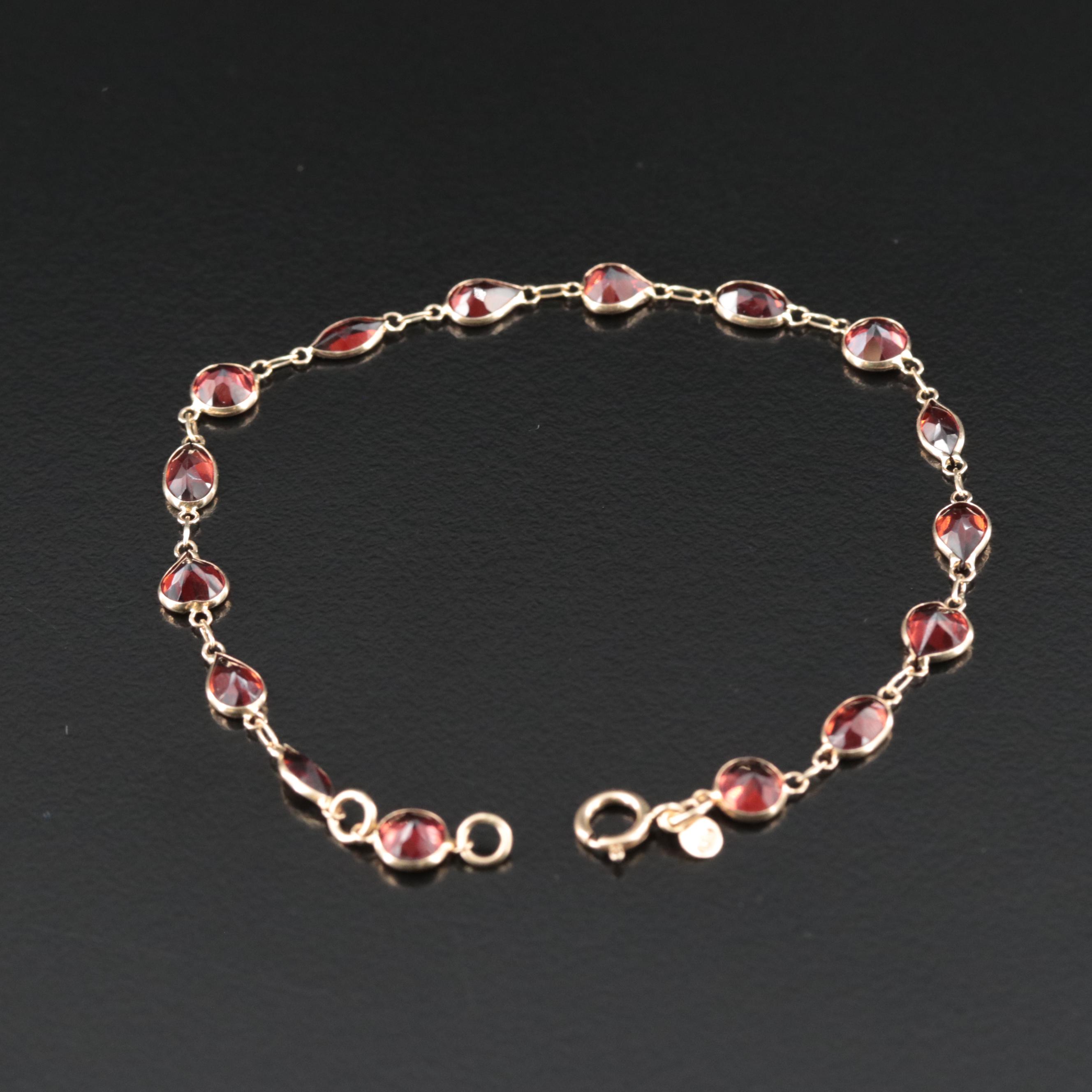 14K Garnet Bracelet