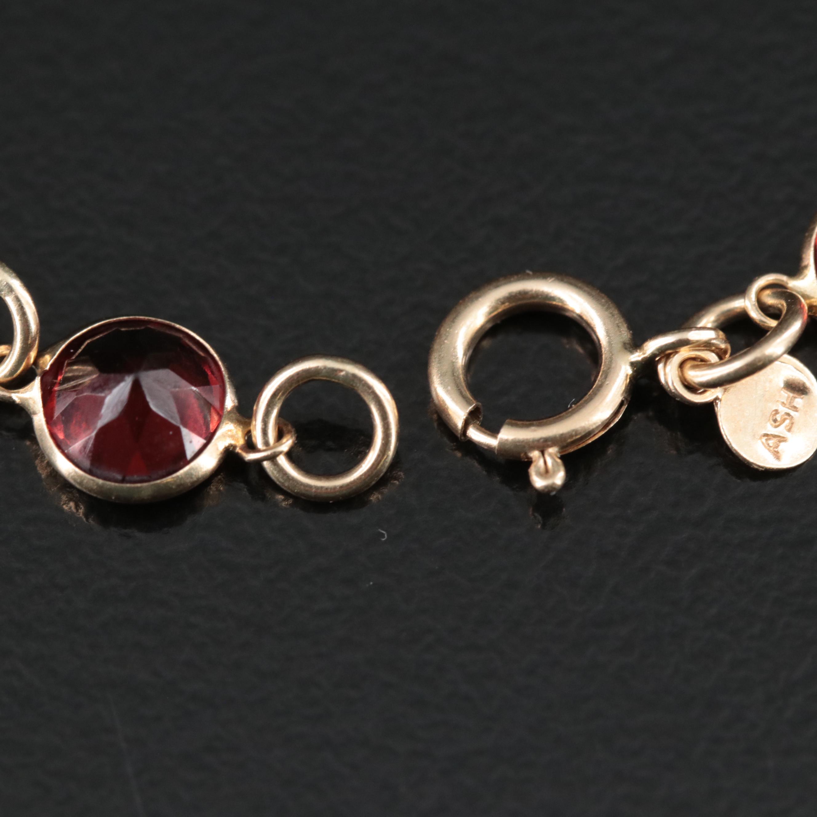 14K Garnet Bracelet