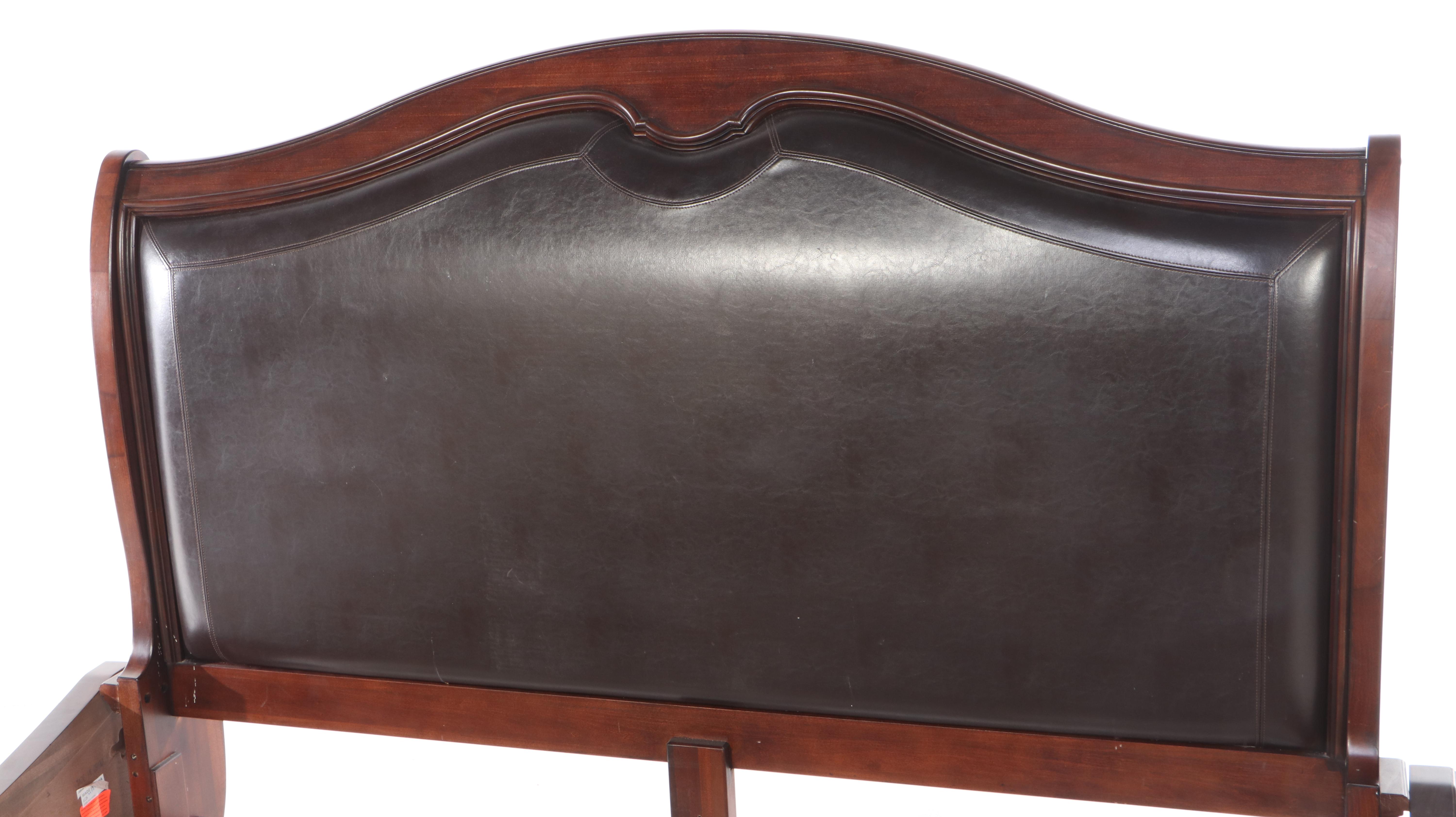Lacquer Craft Mfg. Co. Louis Philippe Style King Size Sleigh Bed Frame