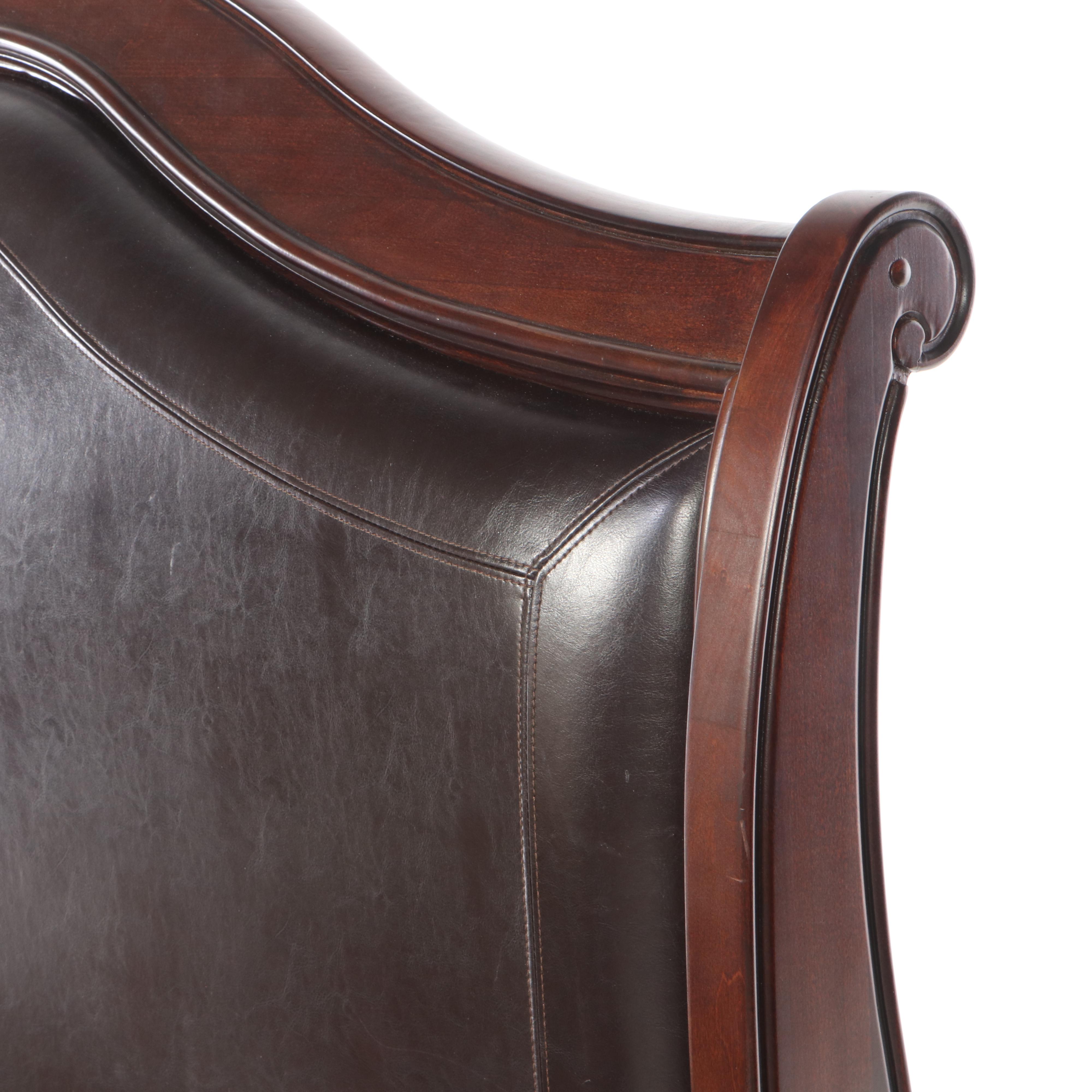 Lacquer Craft Mfg. Co. Louis Philippe Style King Size Sleigh Bed Frame