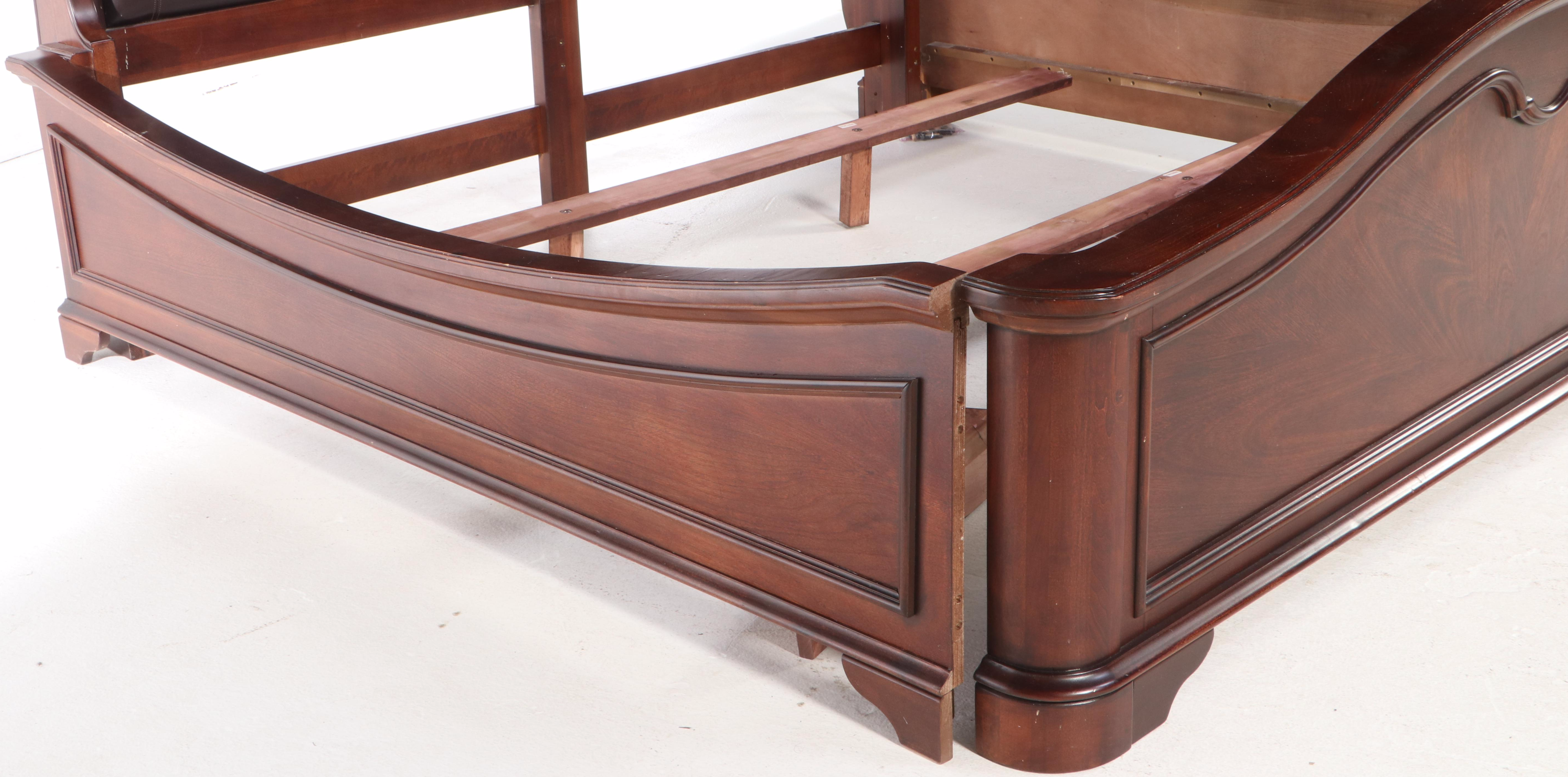 Lacquer Craft Mfg. Co. Louis Philippe Style King Size Sleigh Bed Frame
