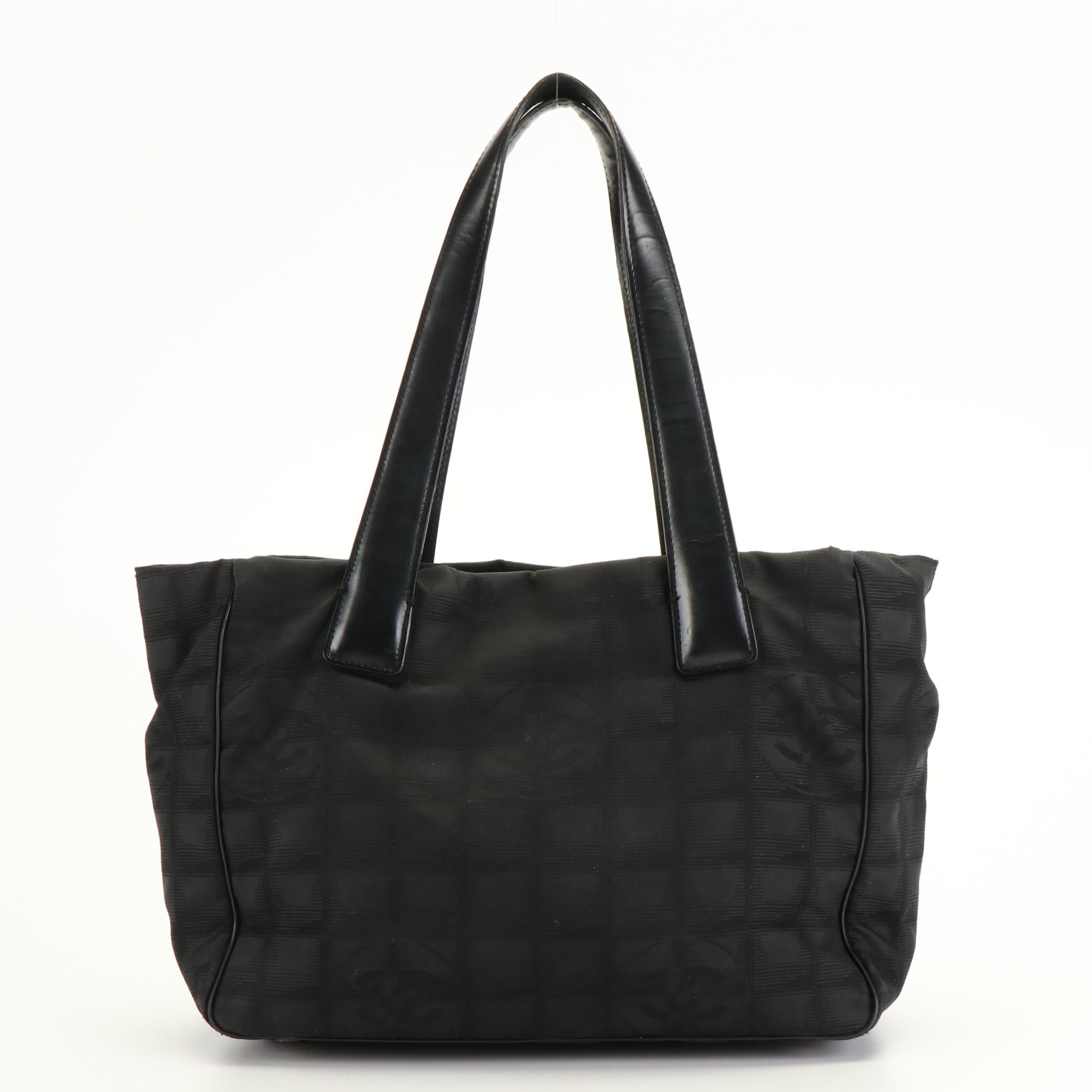Chanel Travel Line Black Nylon Tote Bag