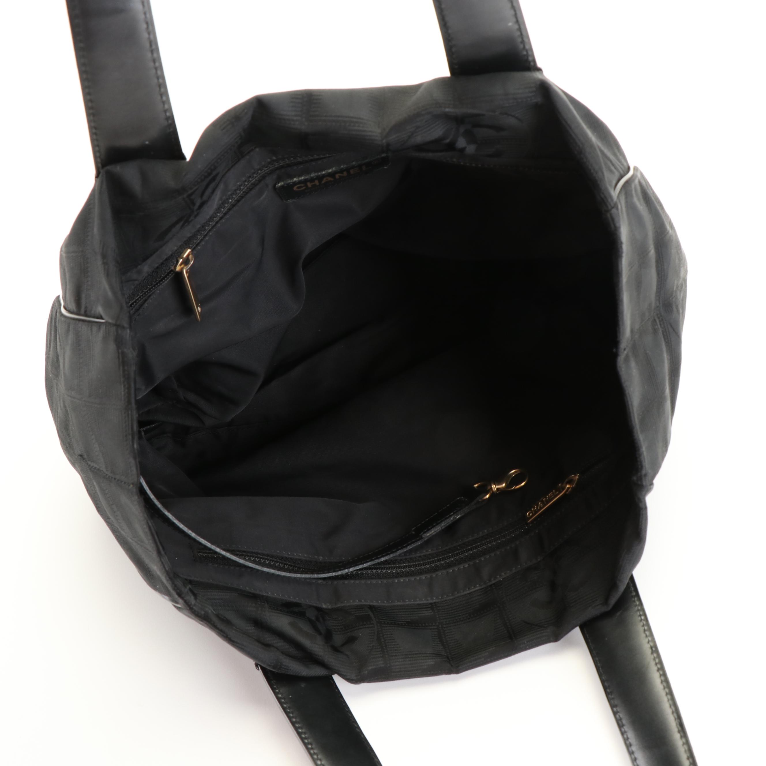 Chanel Travel Line Black Nylon Tote Bag