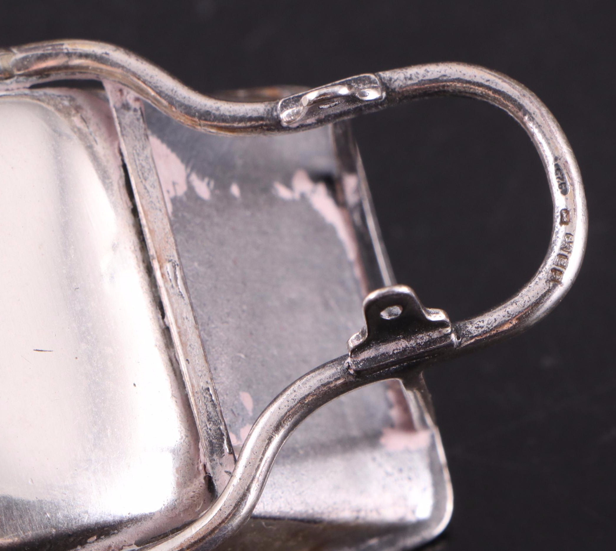 English Miniature Sterling Silver Wheelbarrow with Sterling Rake and Shovel