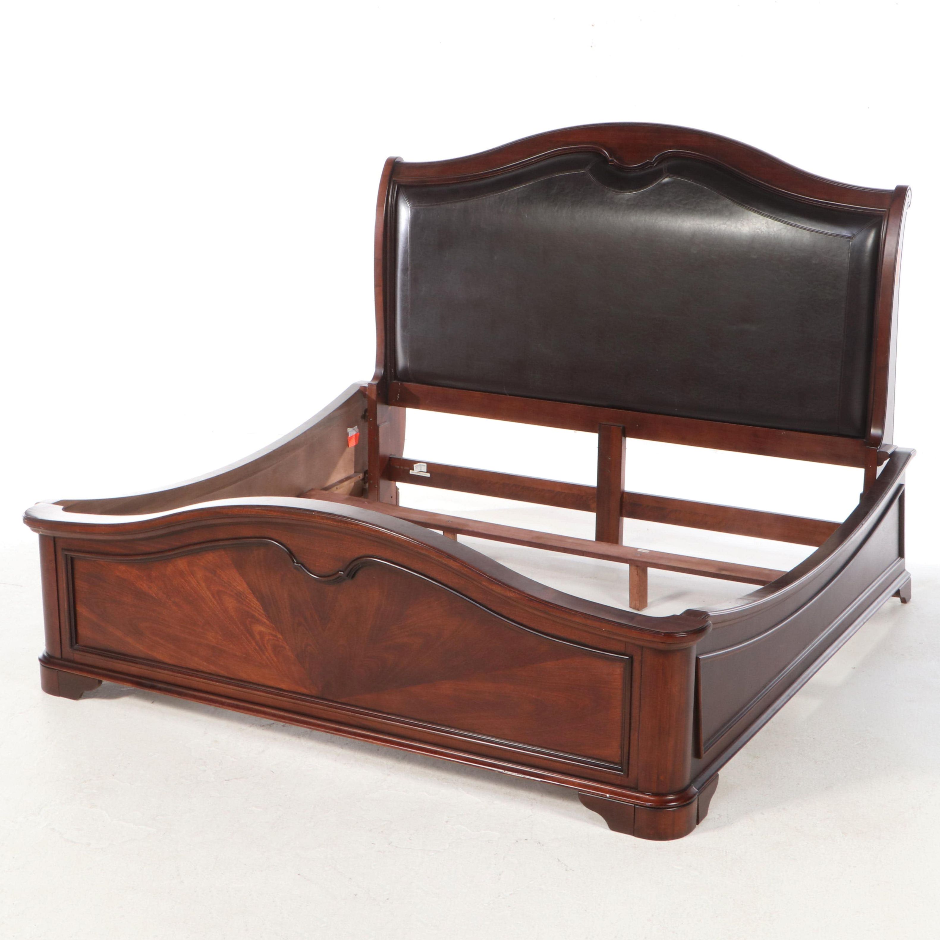 Lacquer Craft Mfg. Co. Louis Philippe Style King Size Sleigh Bed Frame
