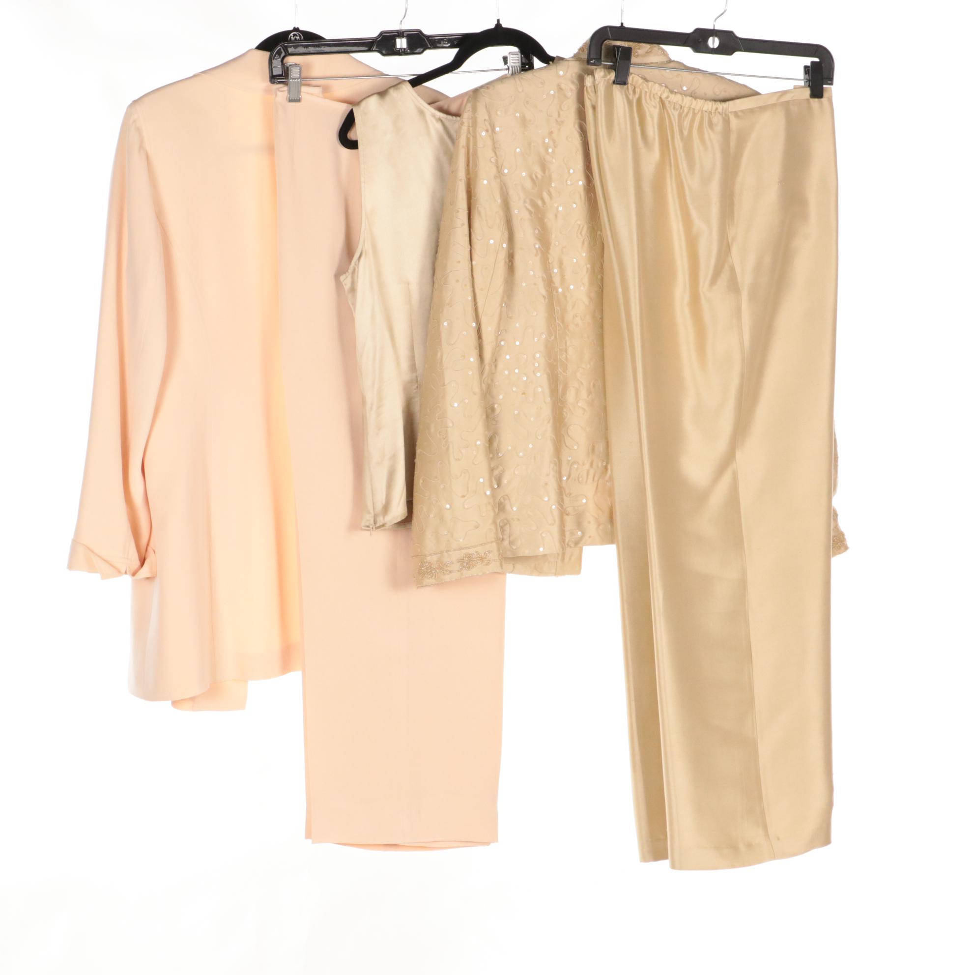 Bloomingdale's Two-Piece and Three-Piece Silk Pant Suits