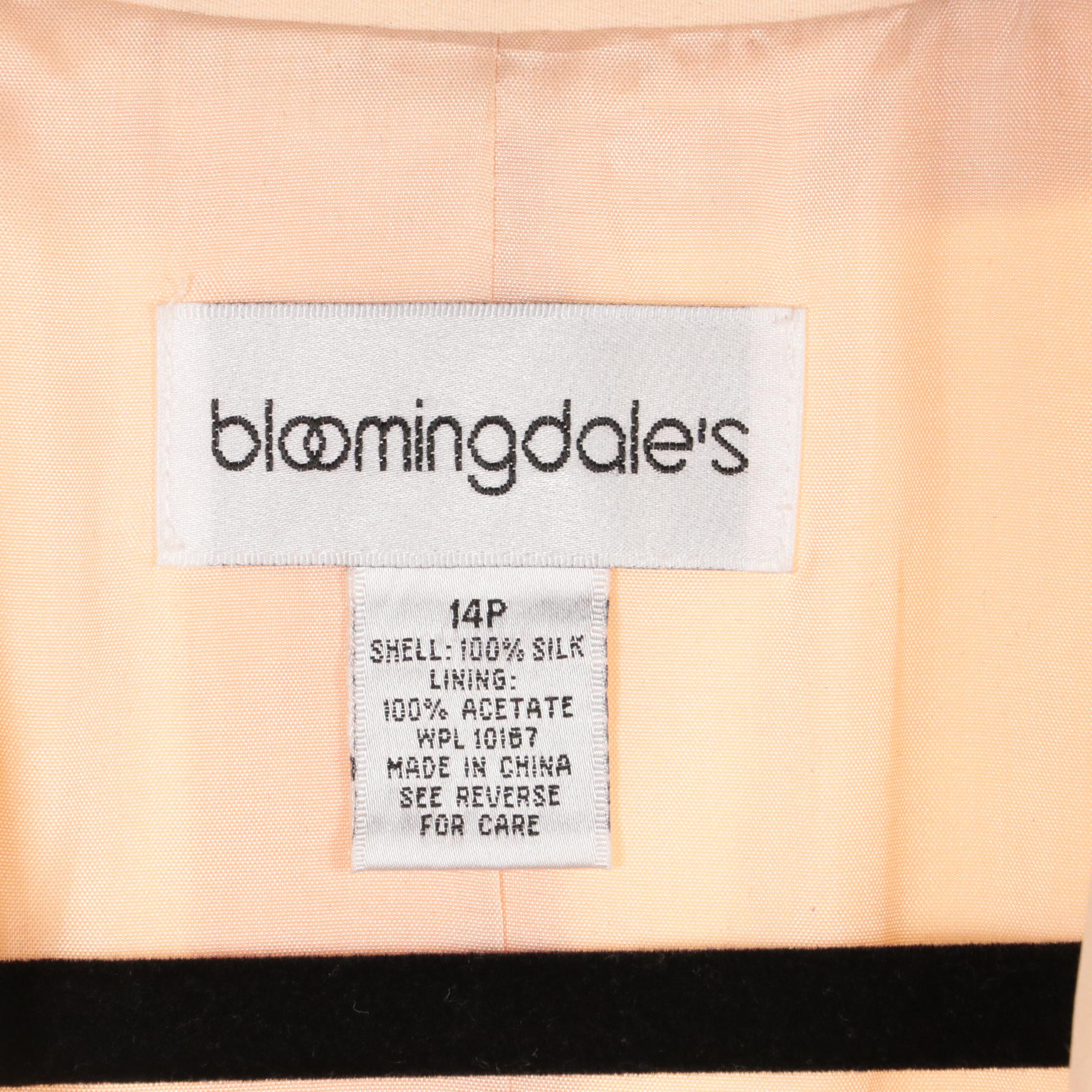 Bloomingdale's Two-Piece and Three-Piece Silk Pant Suits