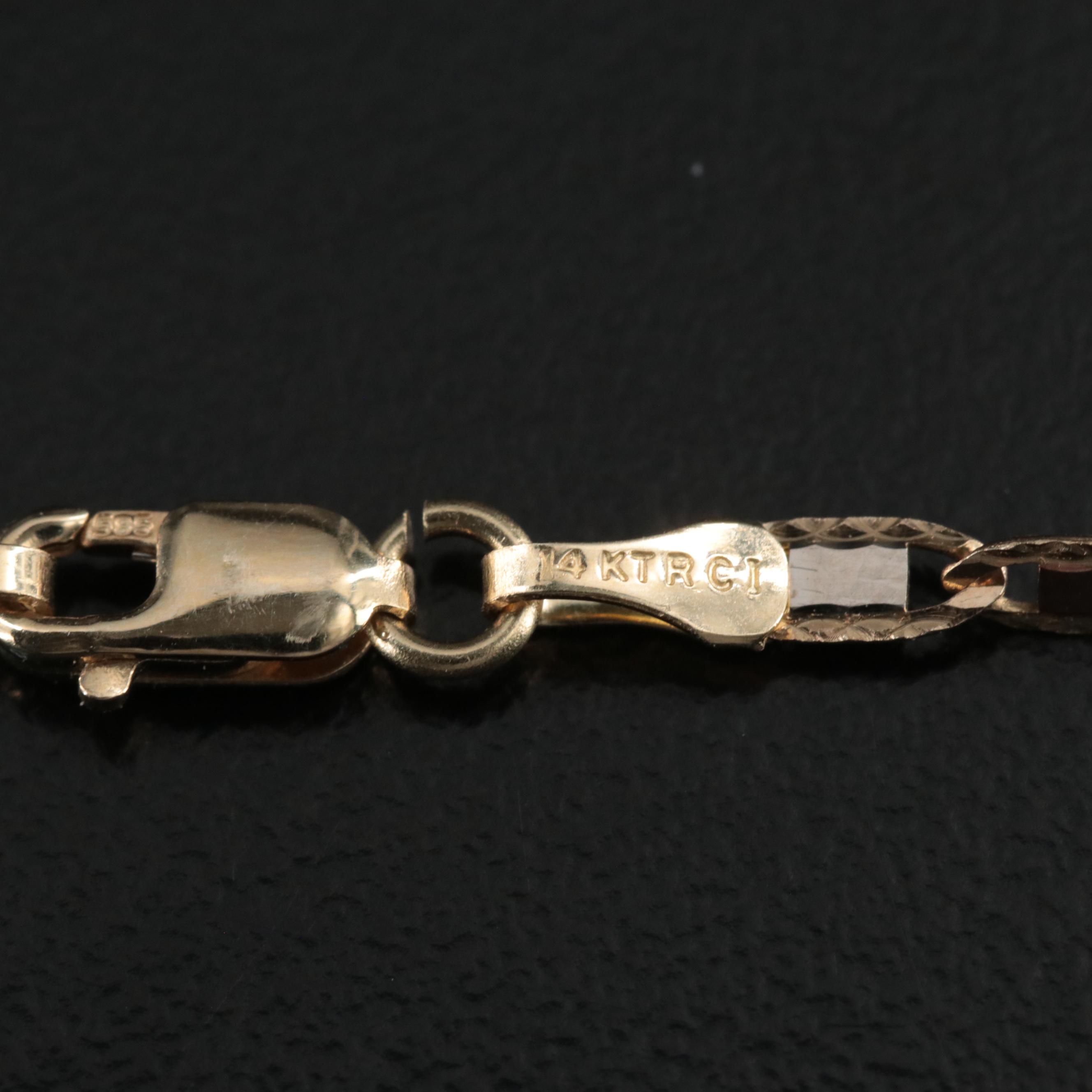 14K Tri-Color Fancy Mariner Chain Necklace