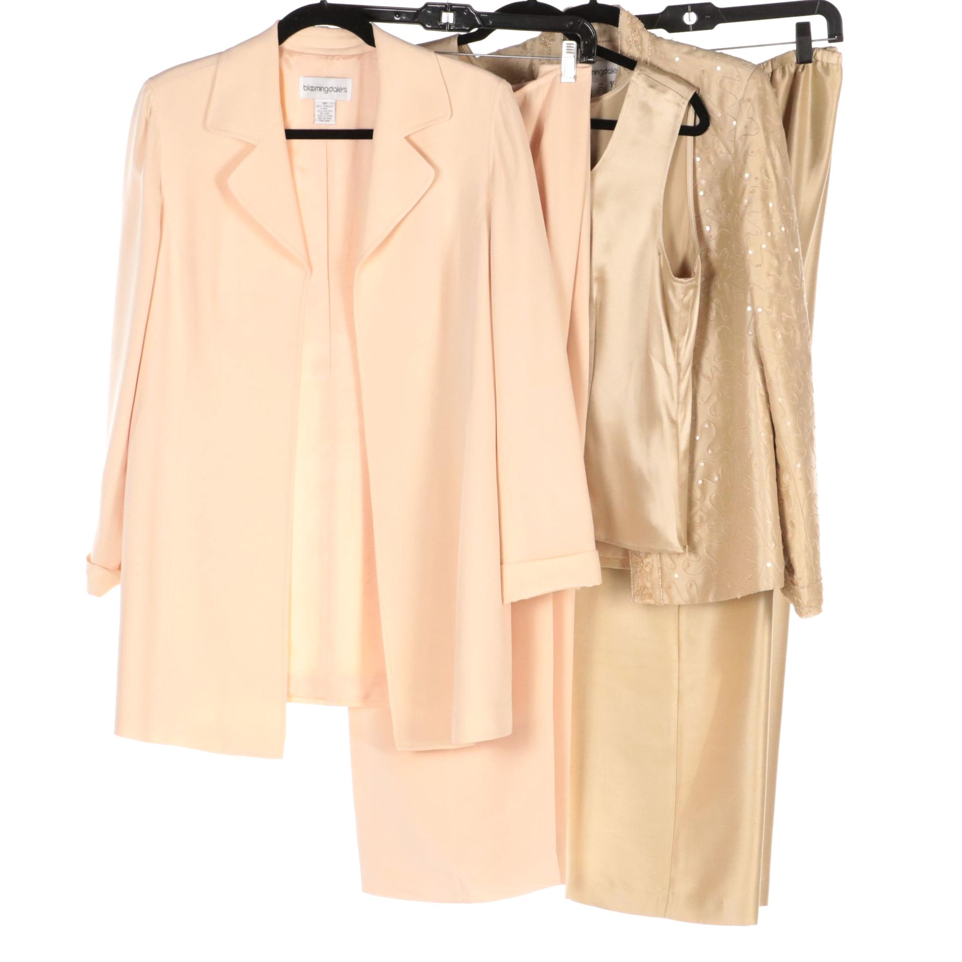 Bloomingdale's Two-Piece and Three-Piece Silk Pant Suits