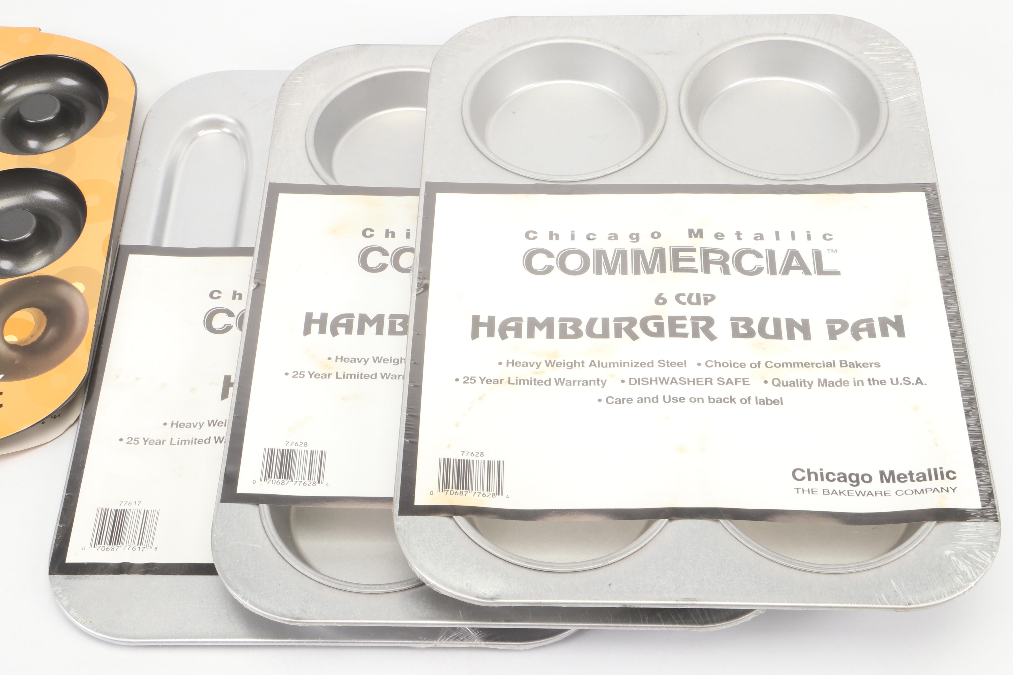 Chicago Metallic Metal Hamburger Bun Pans and Hot Dog Pans with More