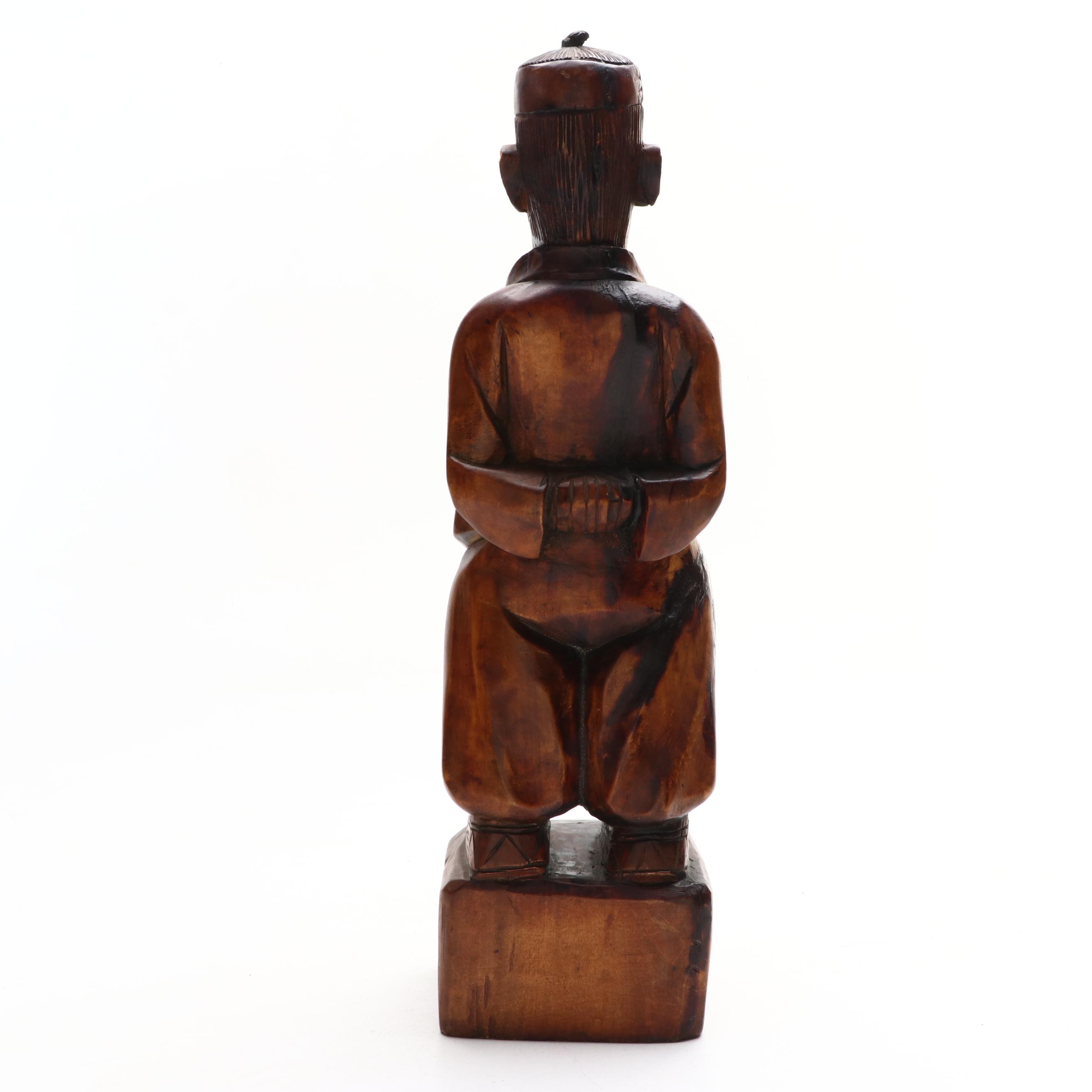 Chinese Carved Wood Figurine, 20th Century
