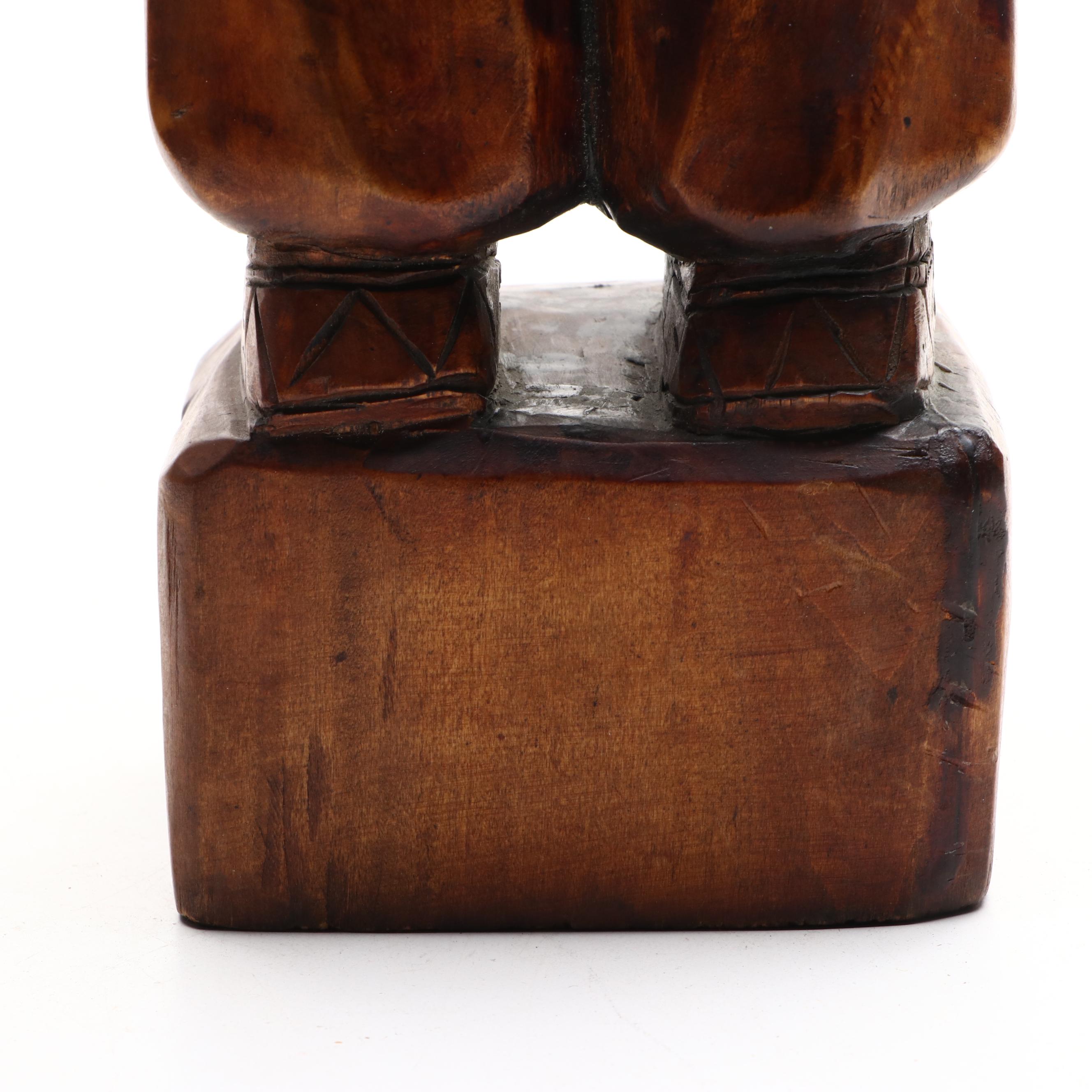 Chinese Carved Wood Figurine, 20th Century