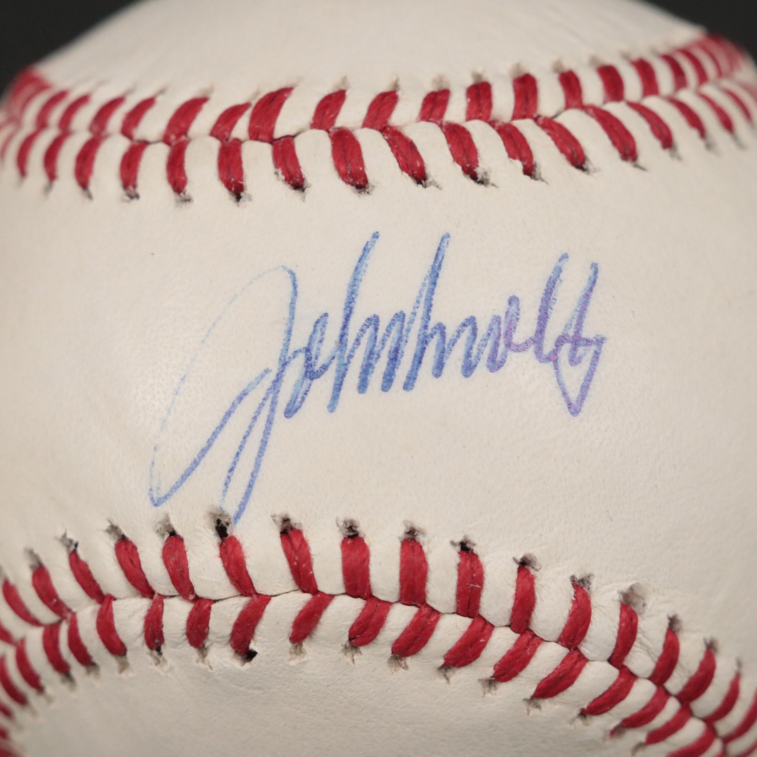 Nolan Ryan and John Smoltz Signed Baseballs with Displays