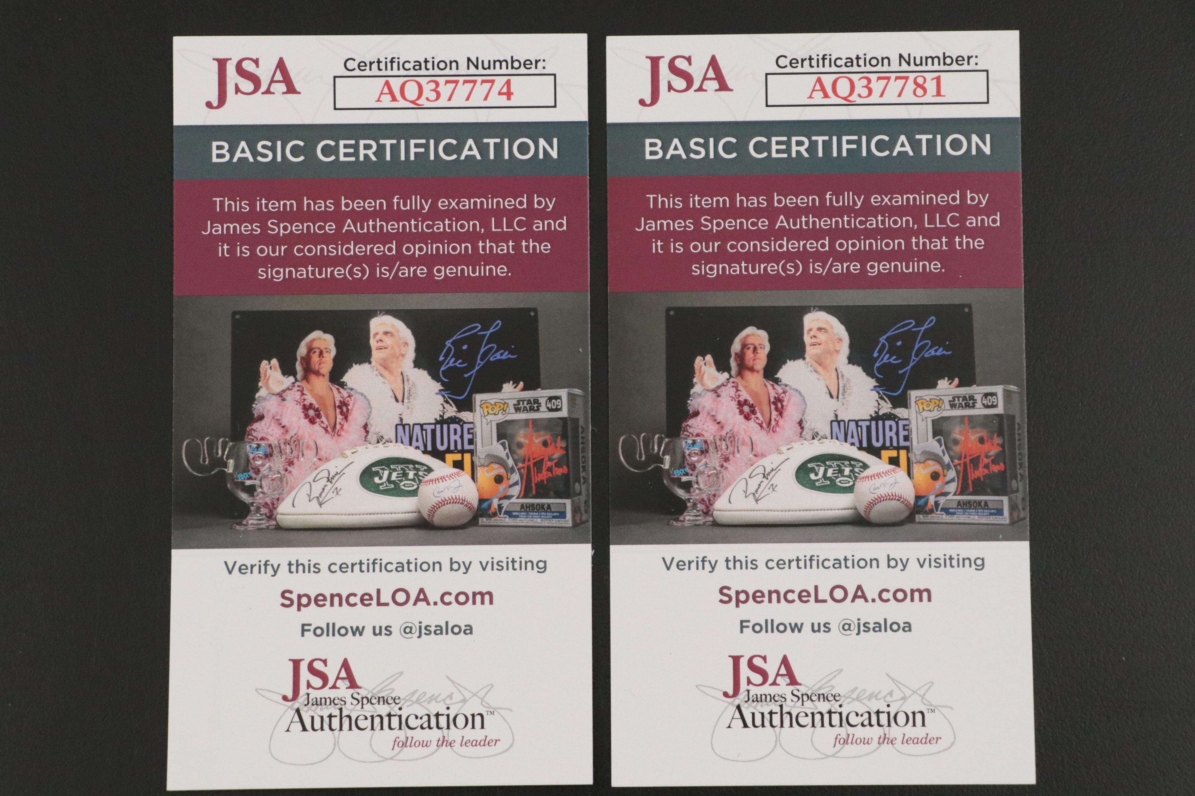 Nolan Ryan and John Smoltz Signed Baseballs with Displays