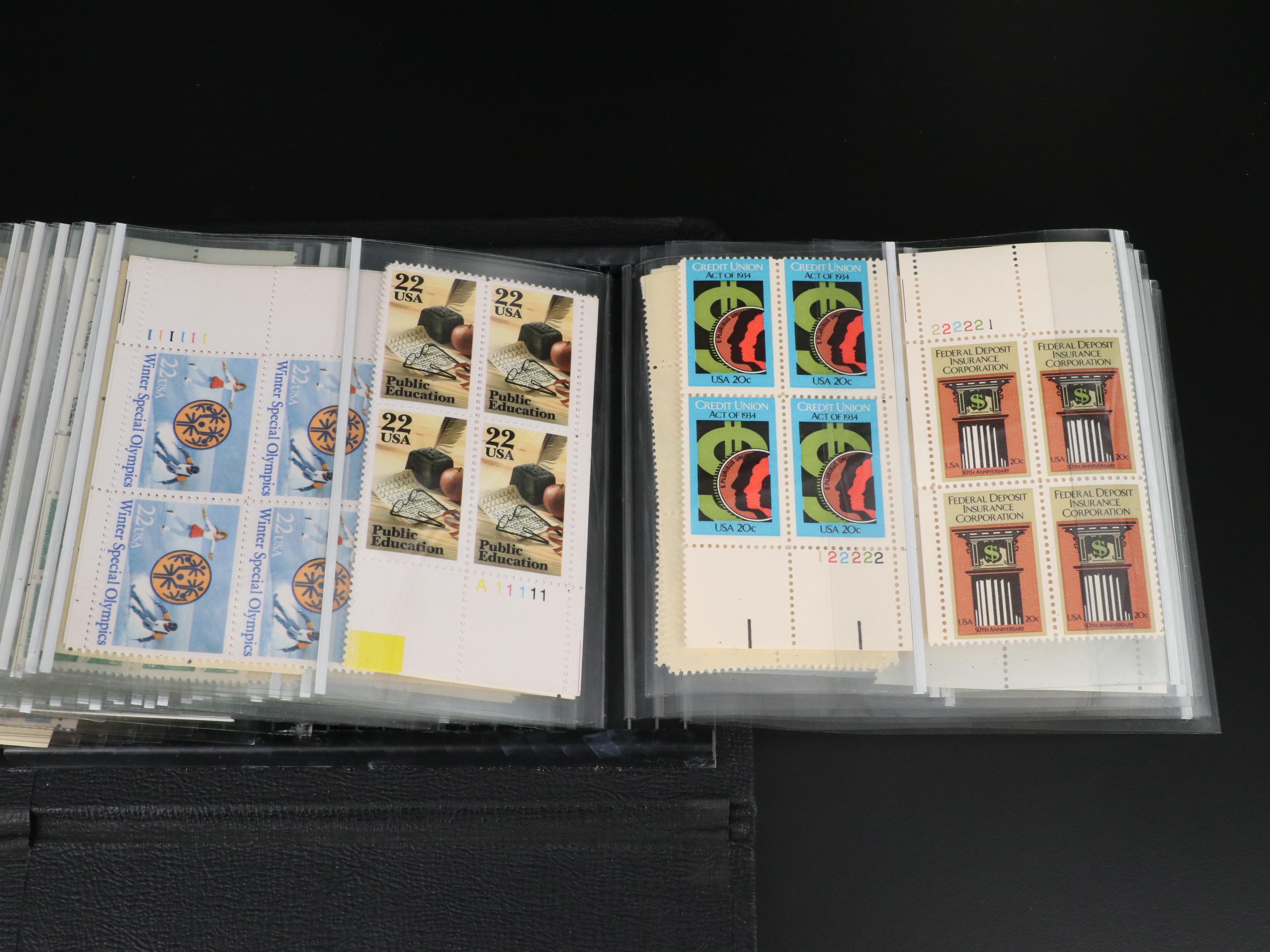 Two Albums of U.S. Plate Blocks