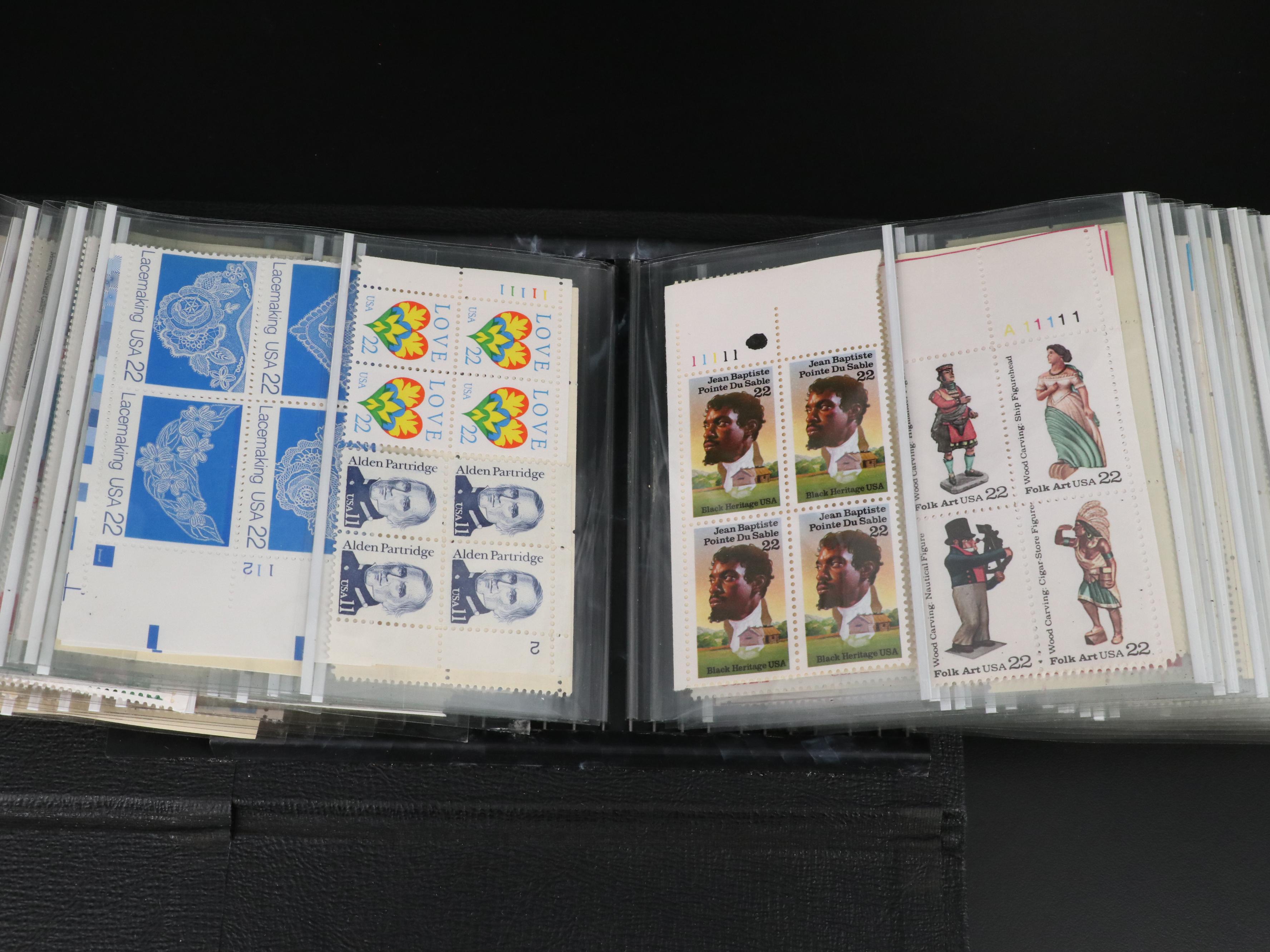 Two Albums of U.S. Plate Blocks