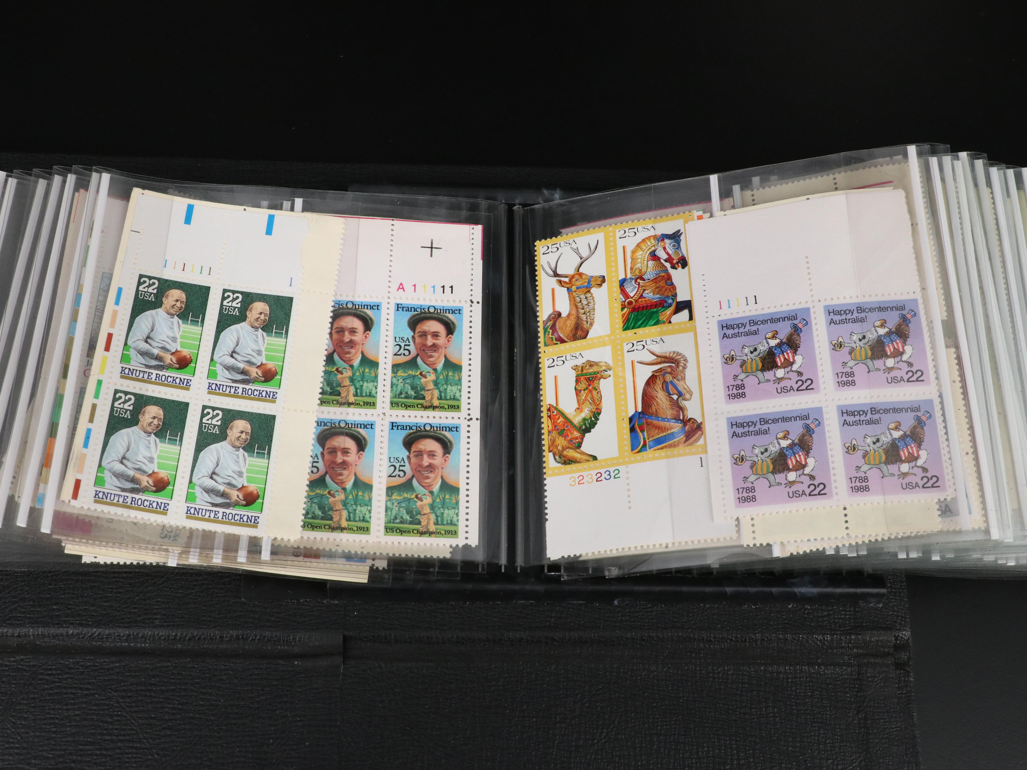 Two Albums of U.S. Plate Blocks