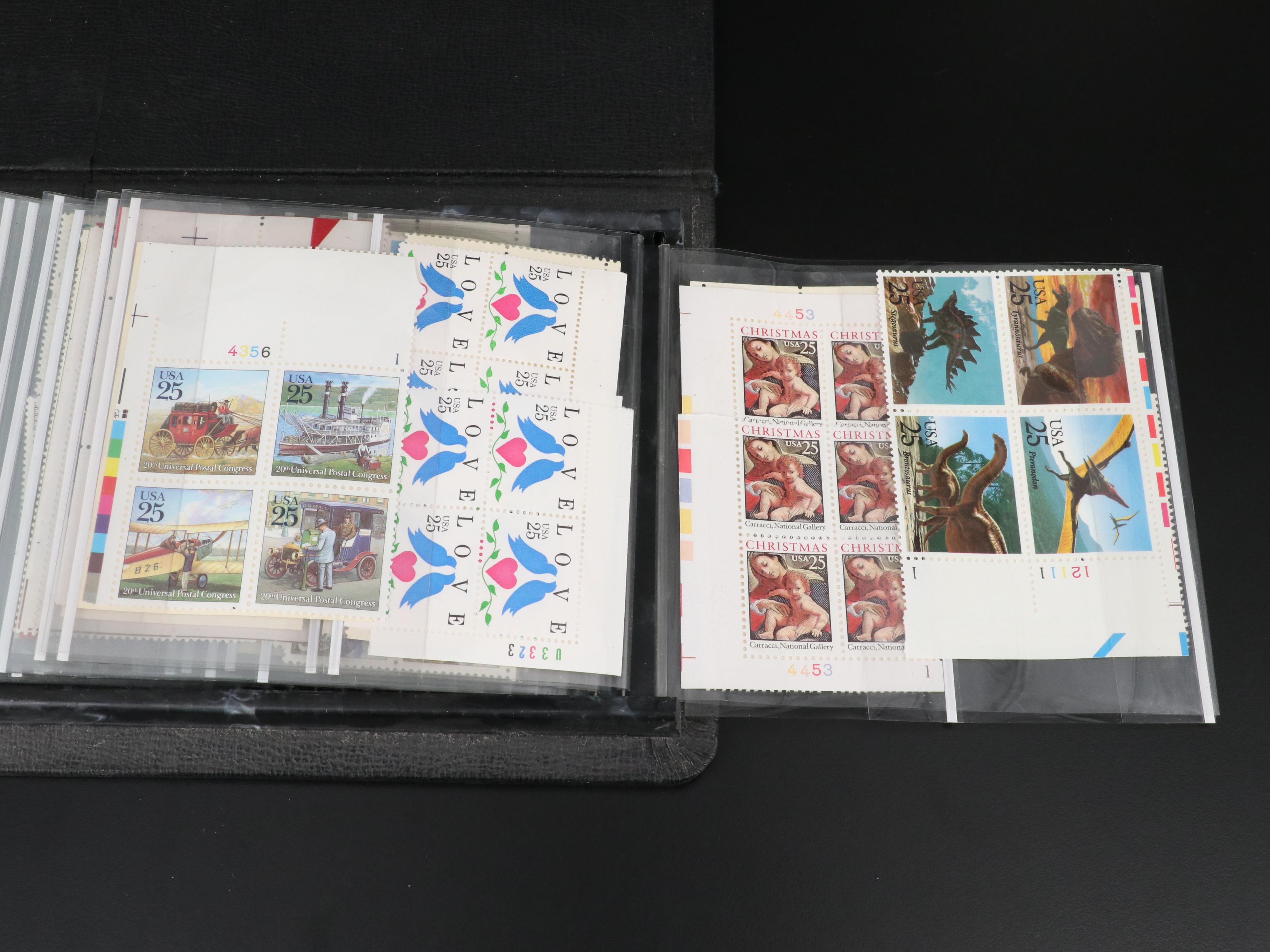 Two Albums of U.S. Plate Blocks