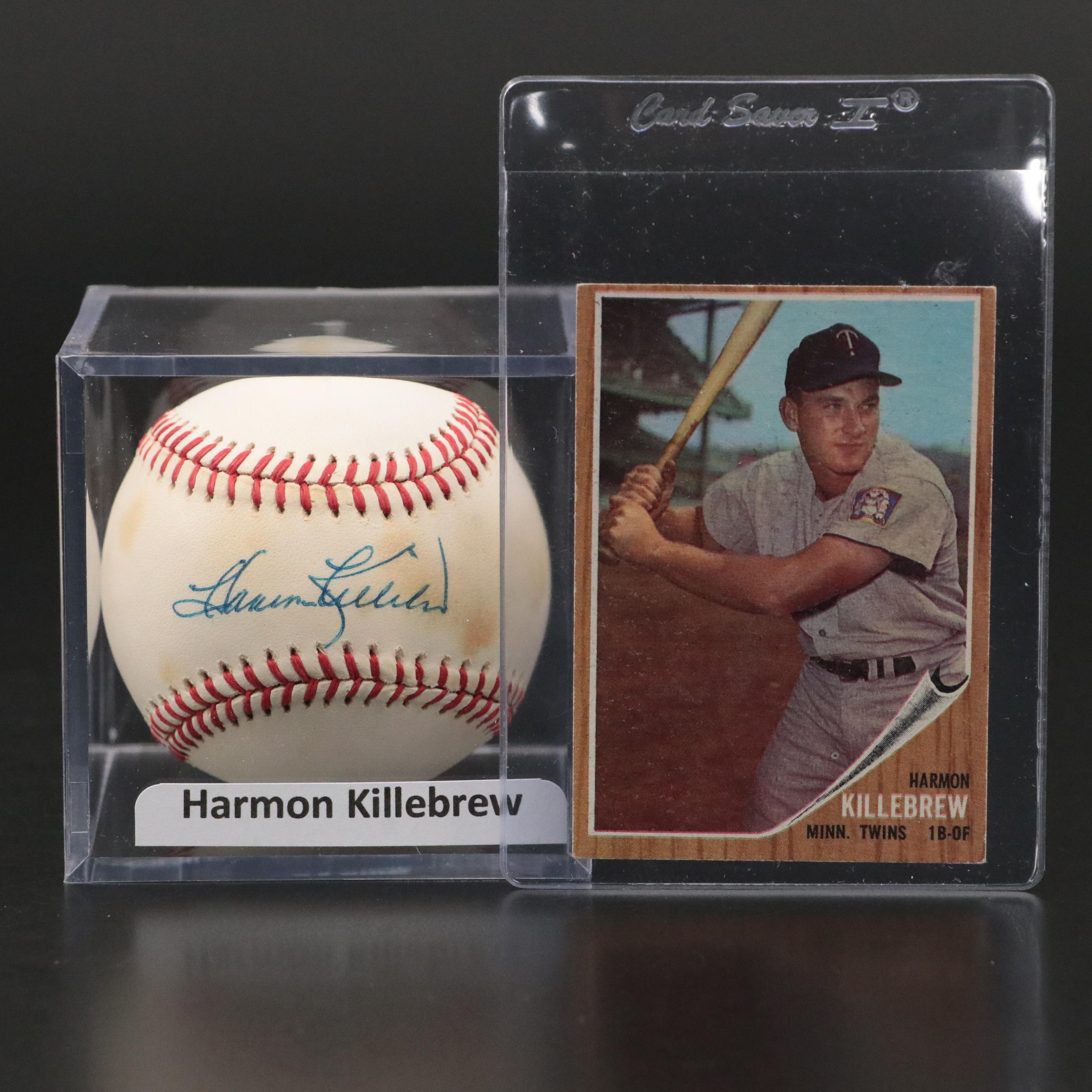 Harmon Killebrew Signed Rawlings Official Baseball with 1962 Topps Baseball Card