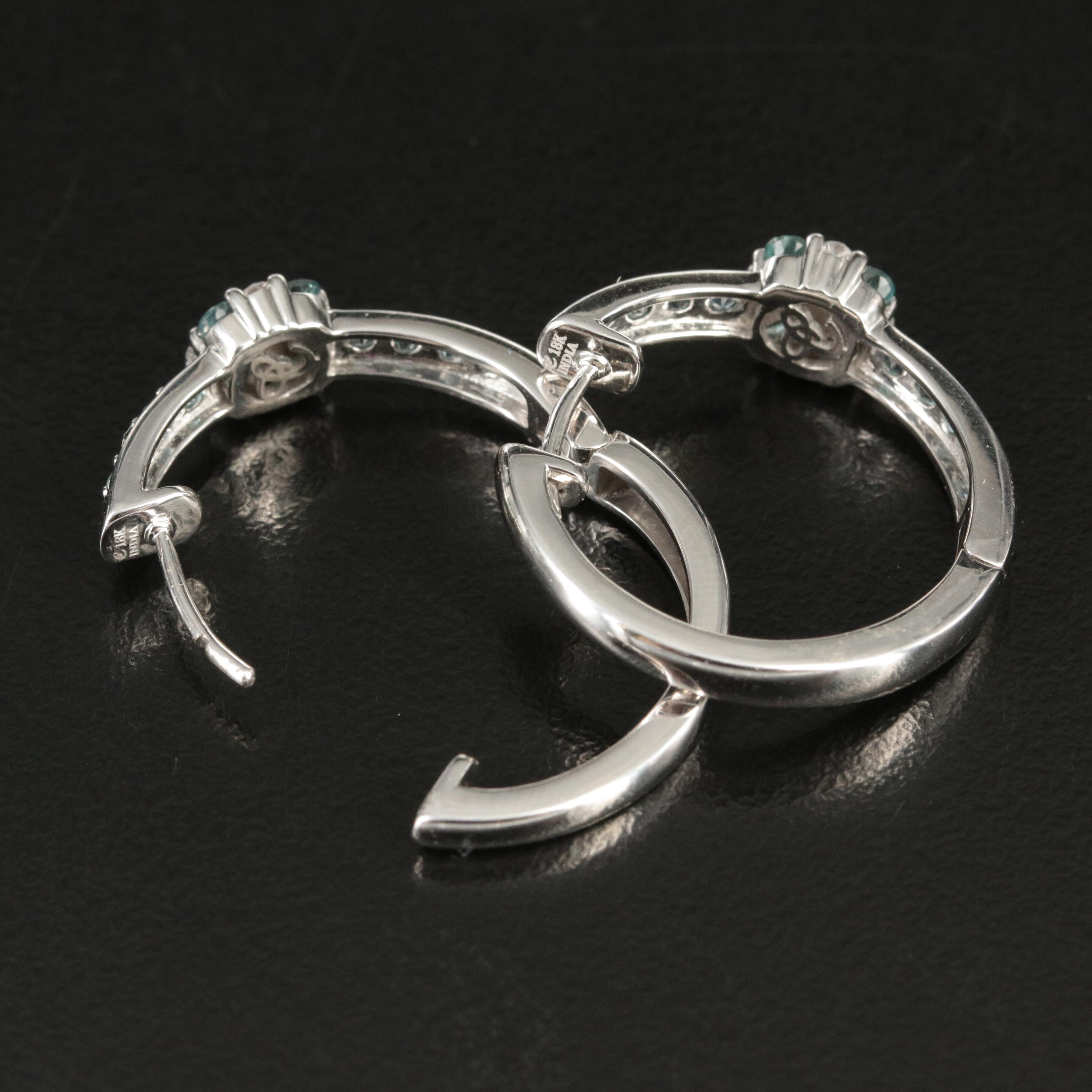 Chromia 18K Alexandrite and Diamond Hoop Earrings