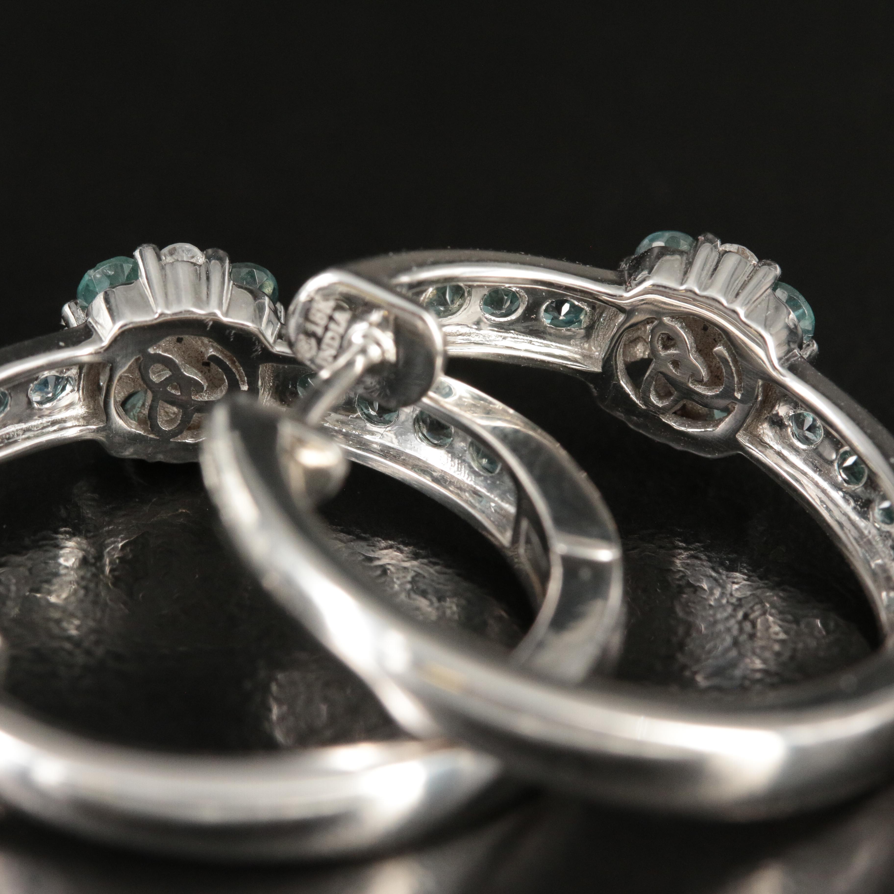 Chromia 18K Alexandrite and Diamond Hoop Earrings