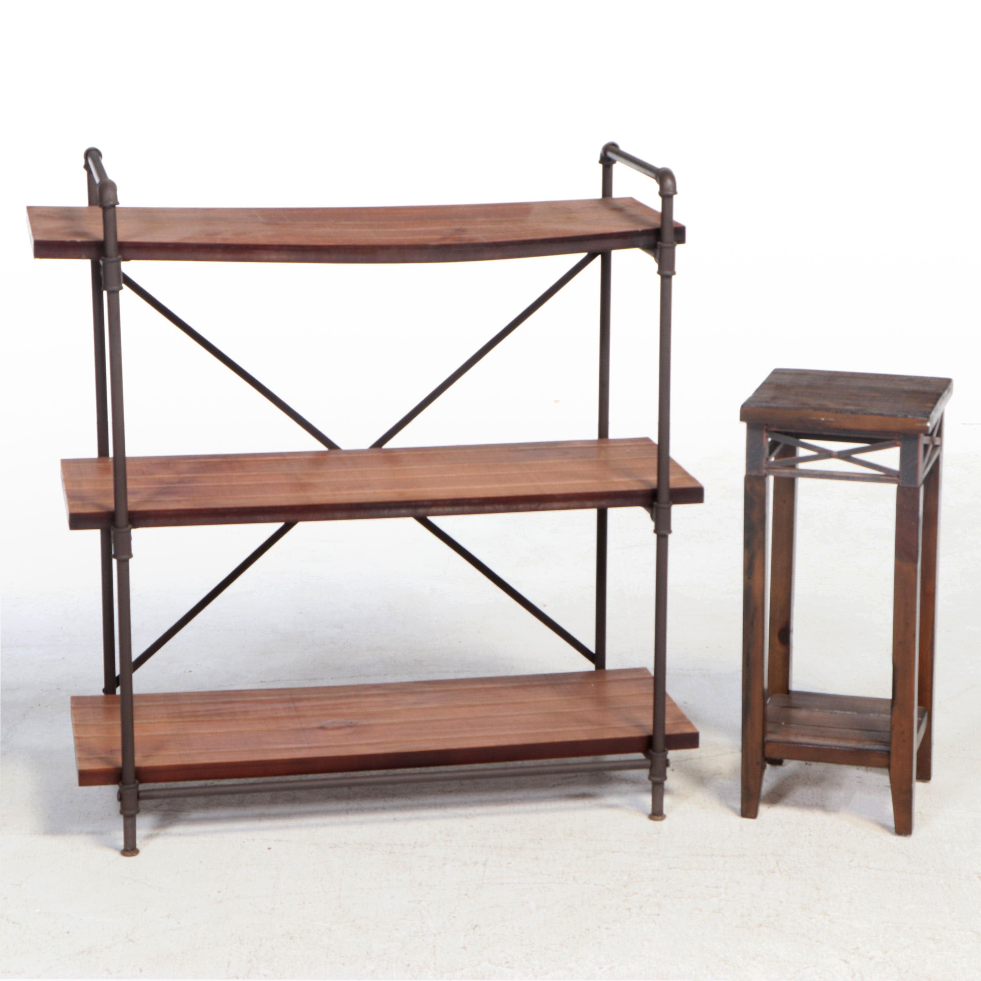 Industrial Style Three-Tier Shelving Unit Plus Stand, Incl. Hobby Lobby