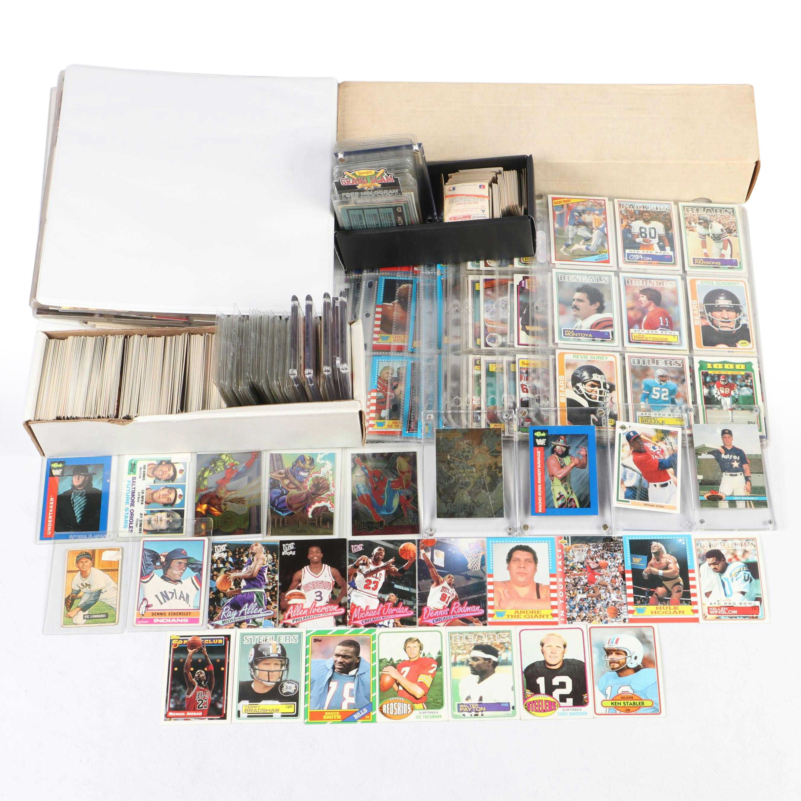 Topps with Other Sports and Comic Cards Featuring Undertaker Rookie and More