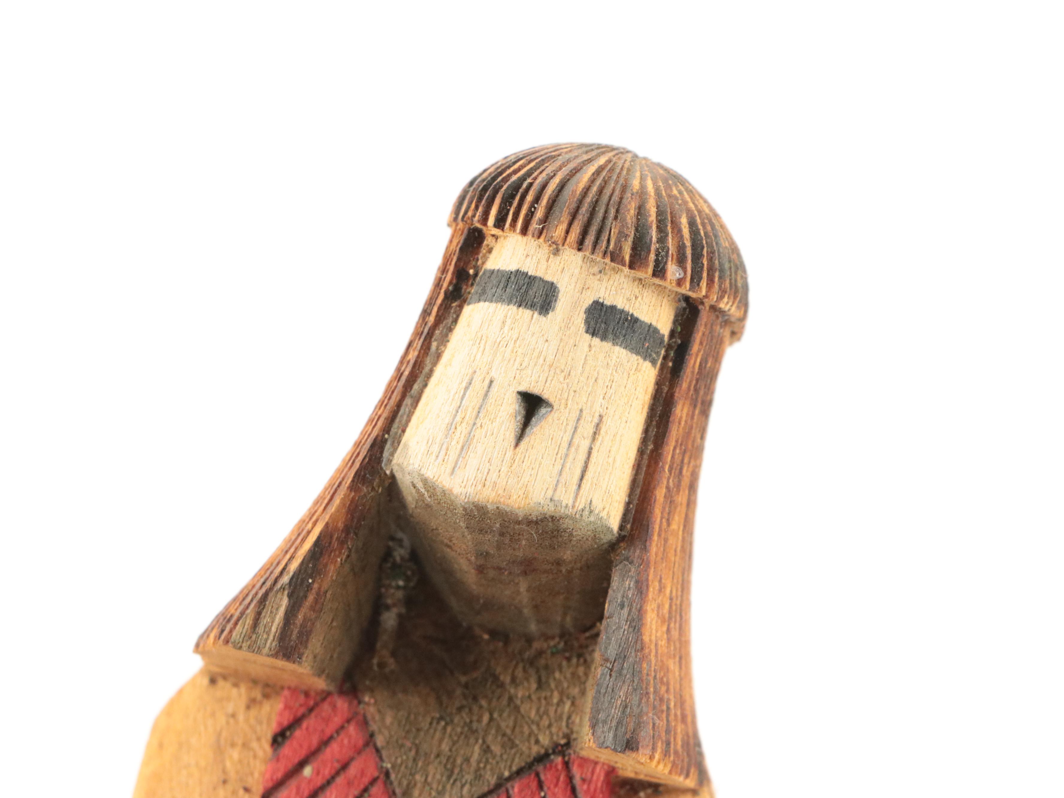 White Corn Kachinas with Carved and Painted Gourd