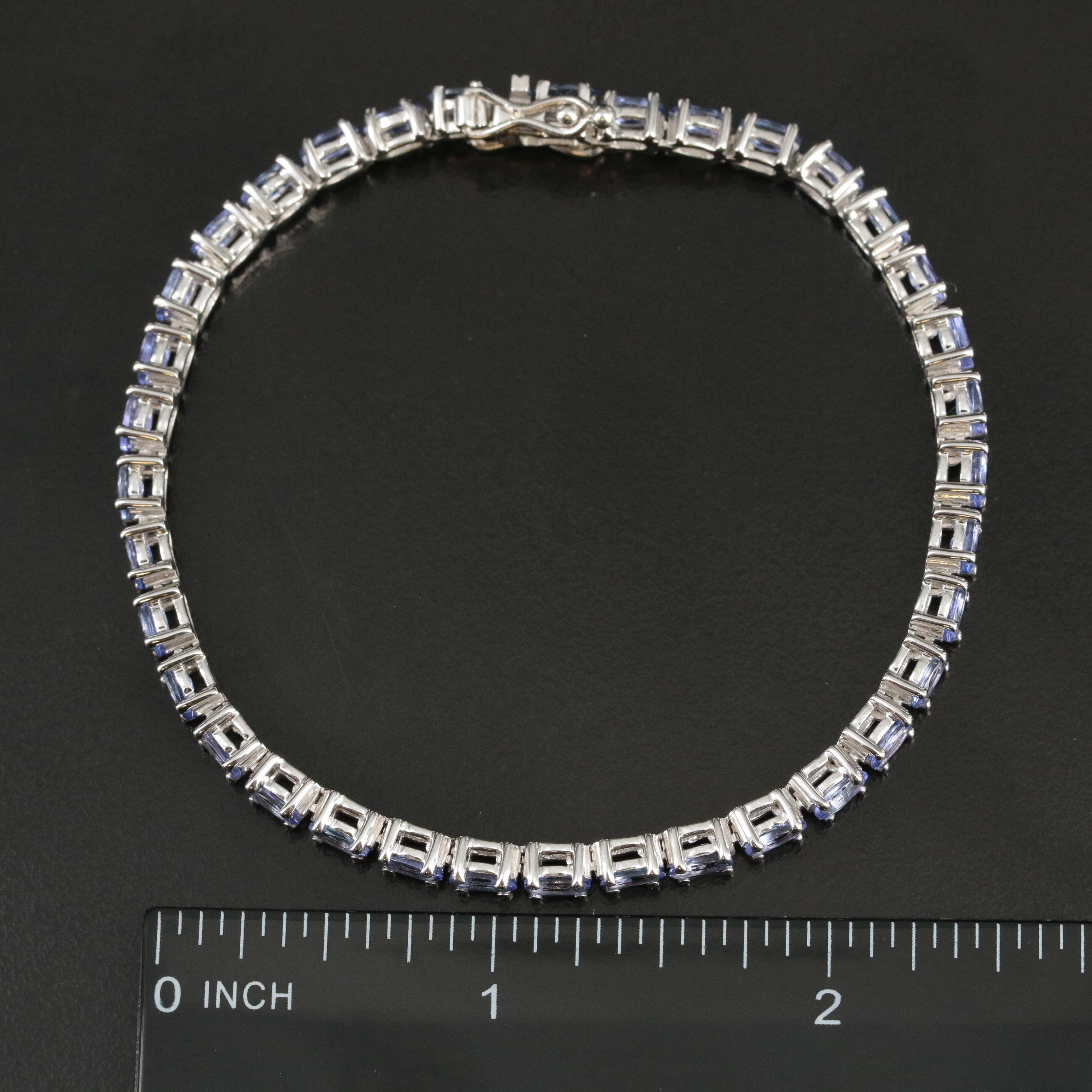 Sterling Tanzanite Line Bracelet