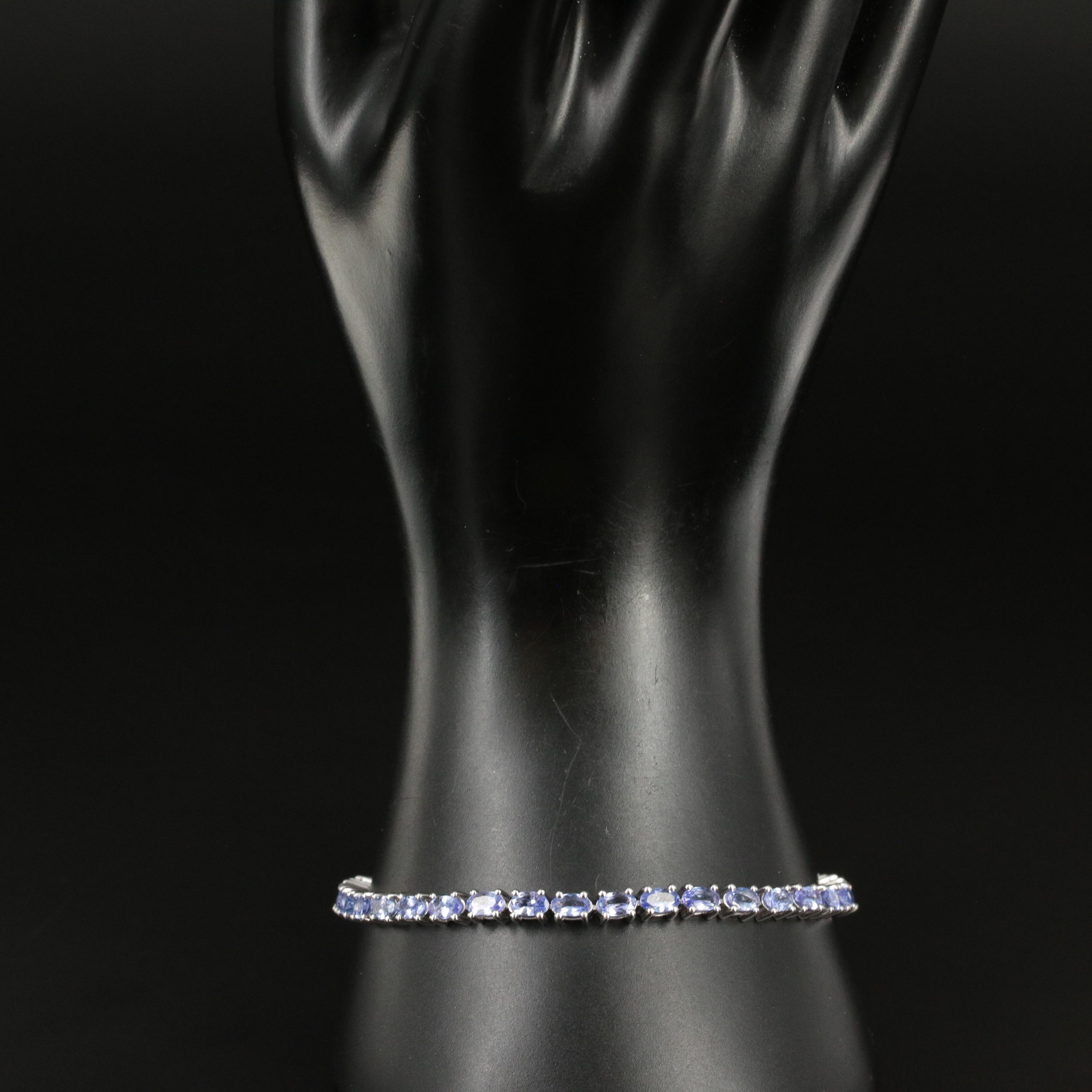 Sterling Tanzanite Line Bracelet