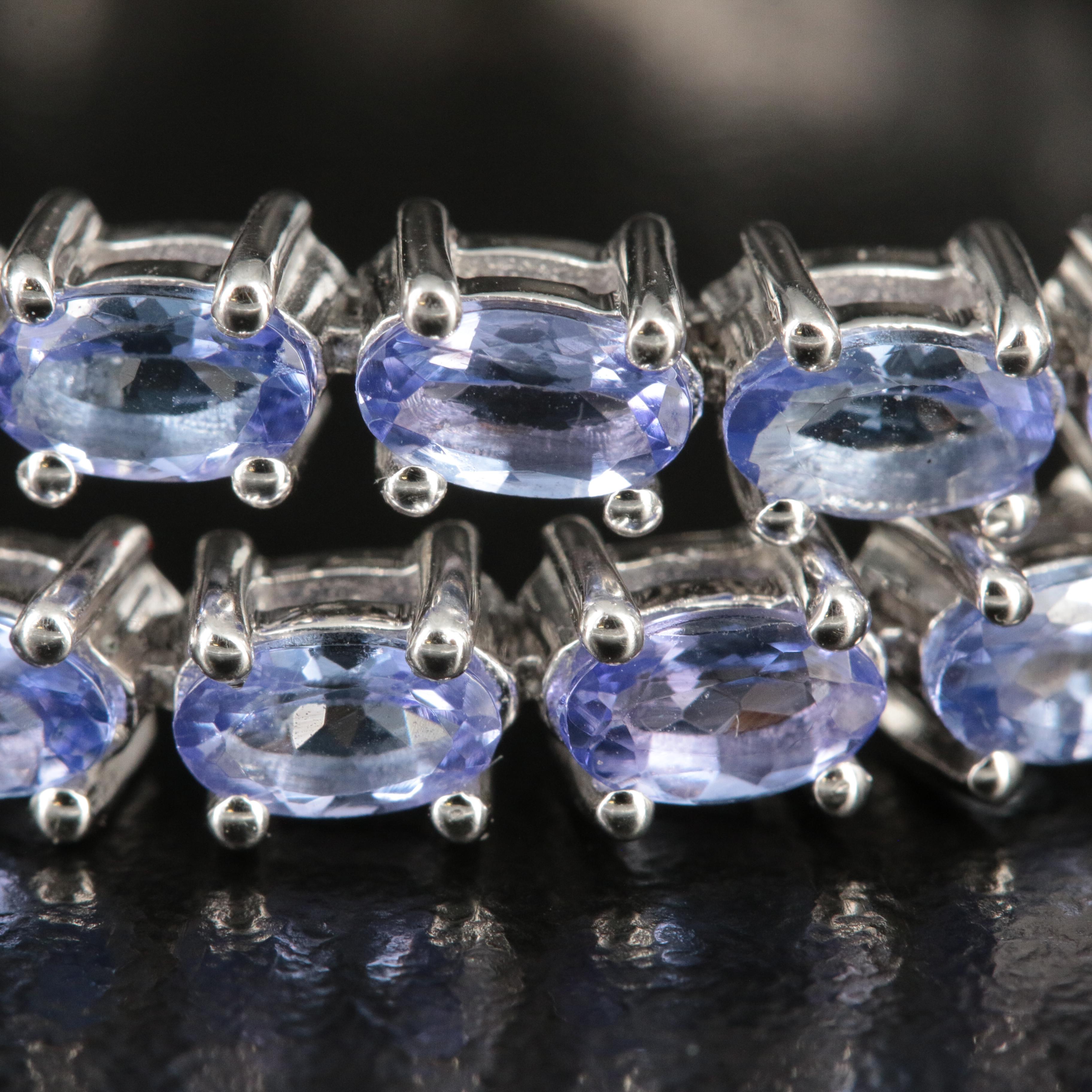 Sterling Tanzanite Line Bracelet