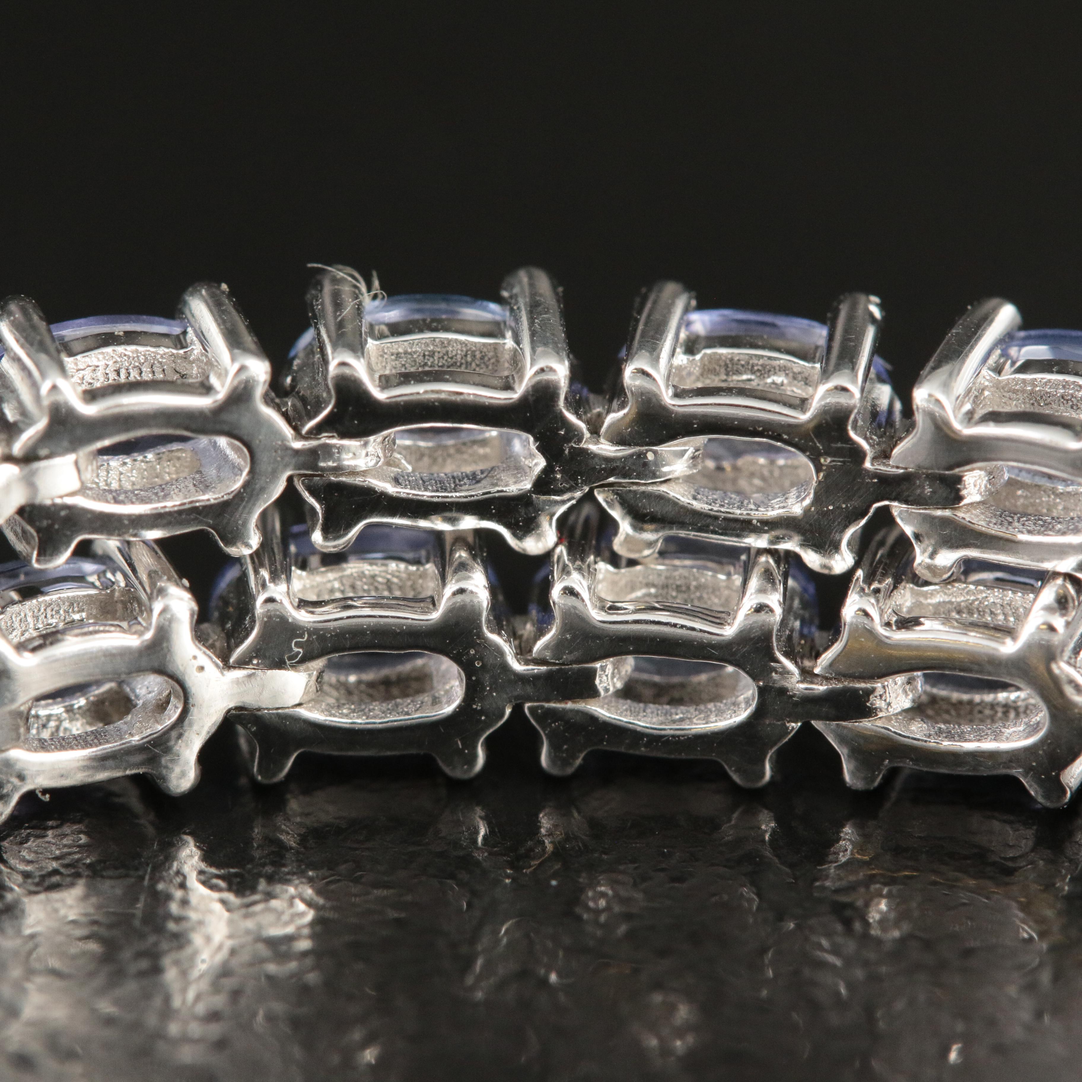 Sterling Tanzanite Line Bracelet