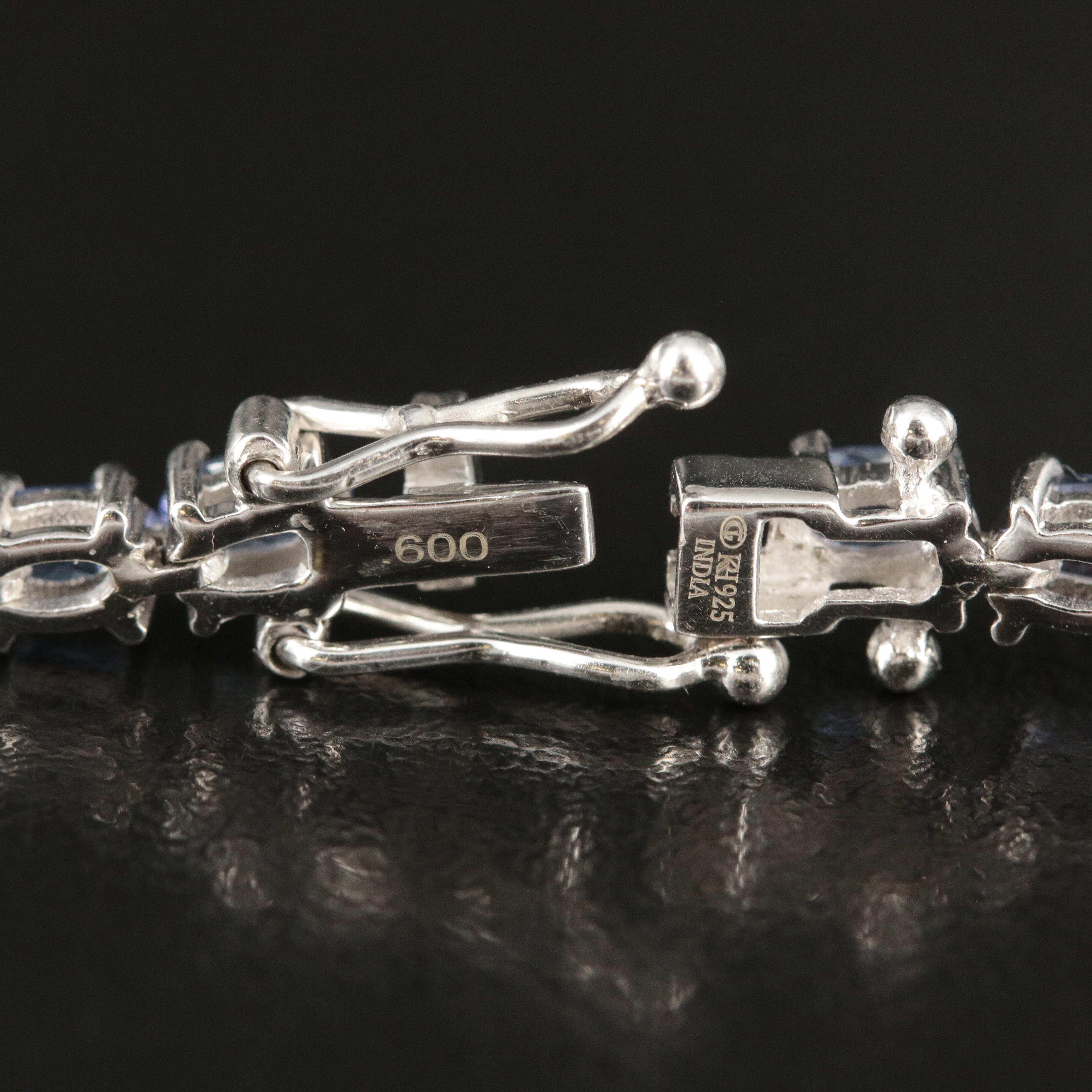 Sterling Tanzanite Line Bracelet