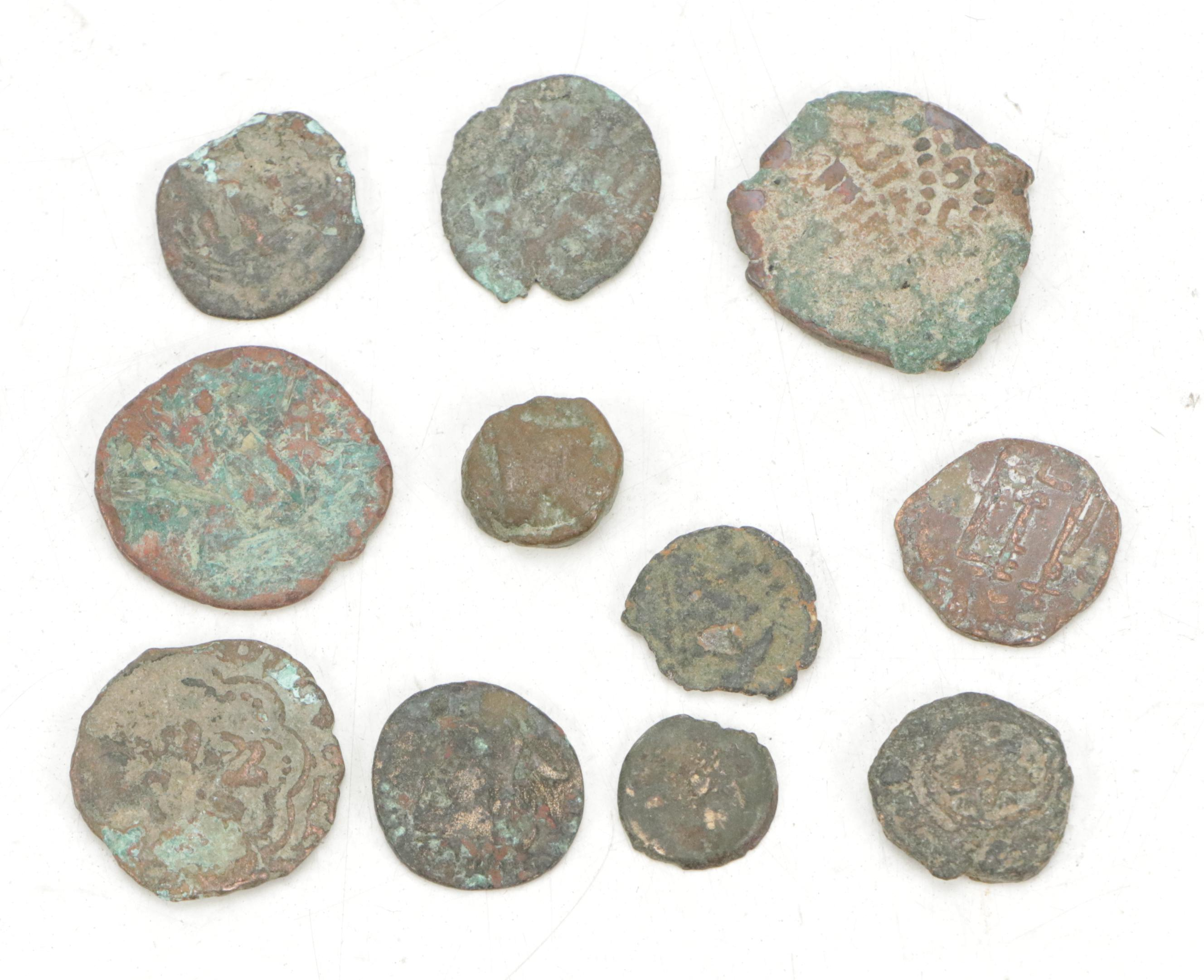 Celt Stone, Civil War Era Bullets, Shell Fragment, and Early Islamic Coins