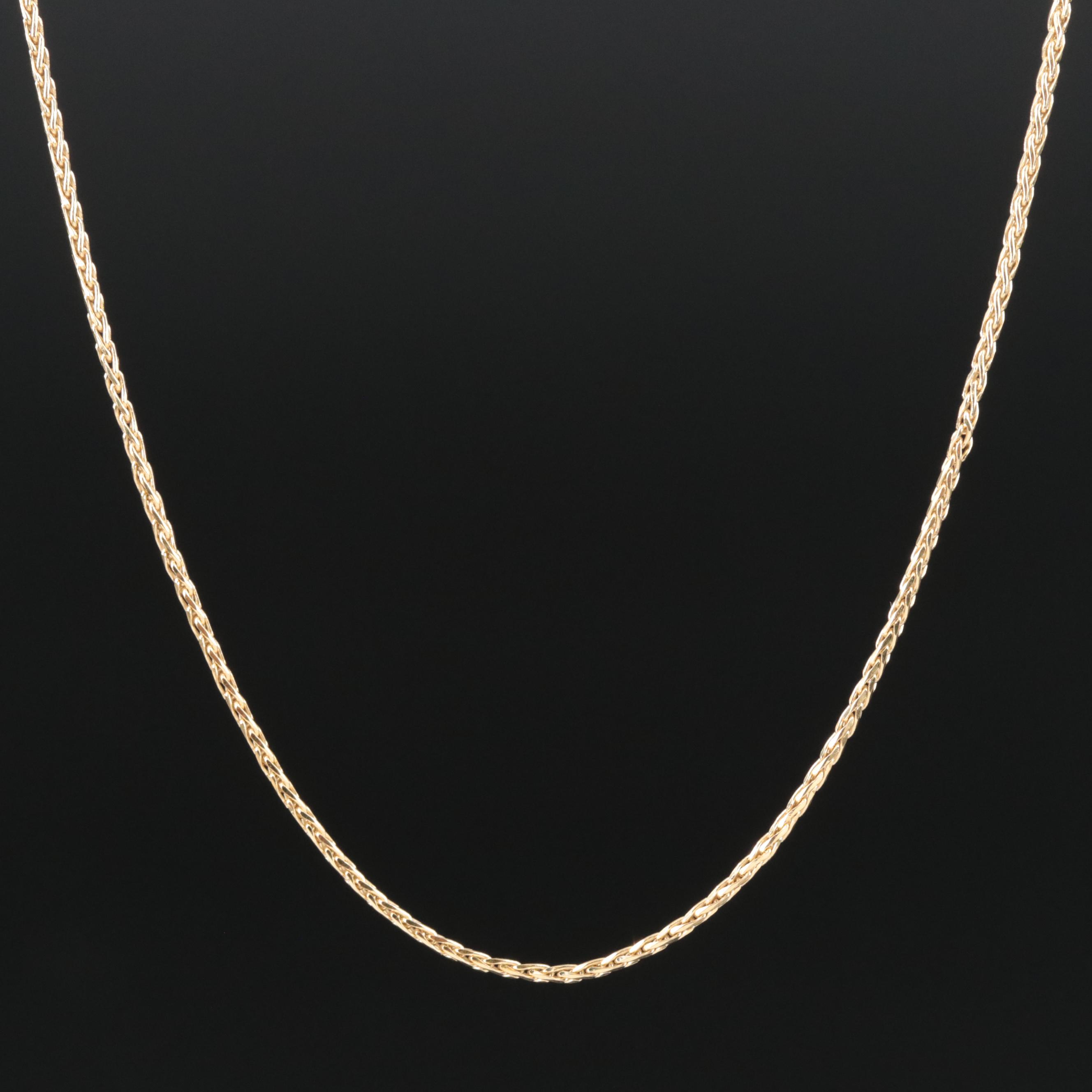 14K Wheat Chain Necklace