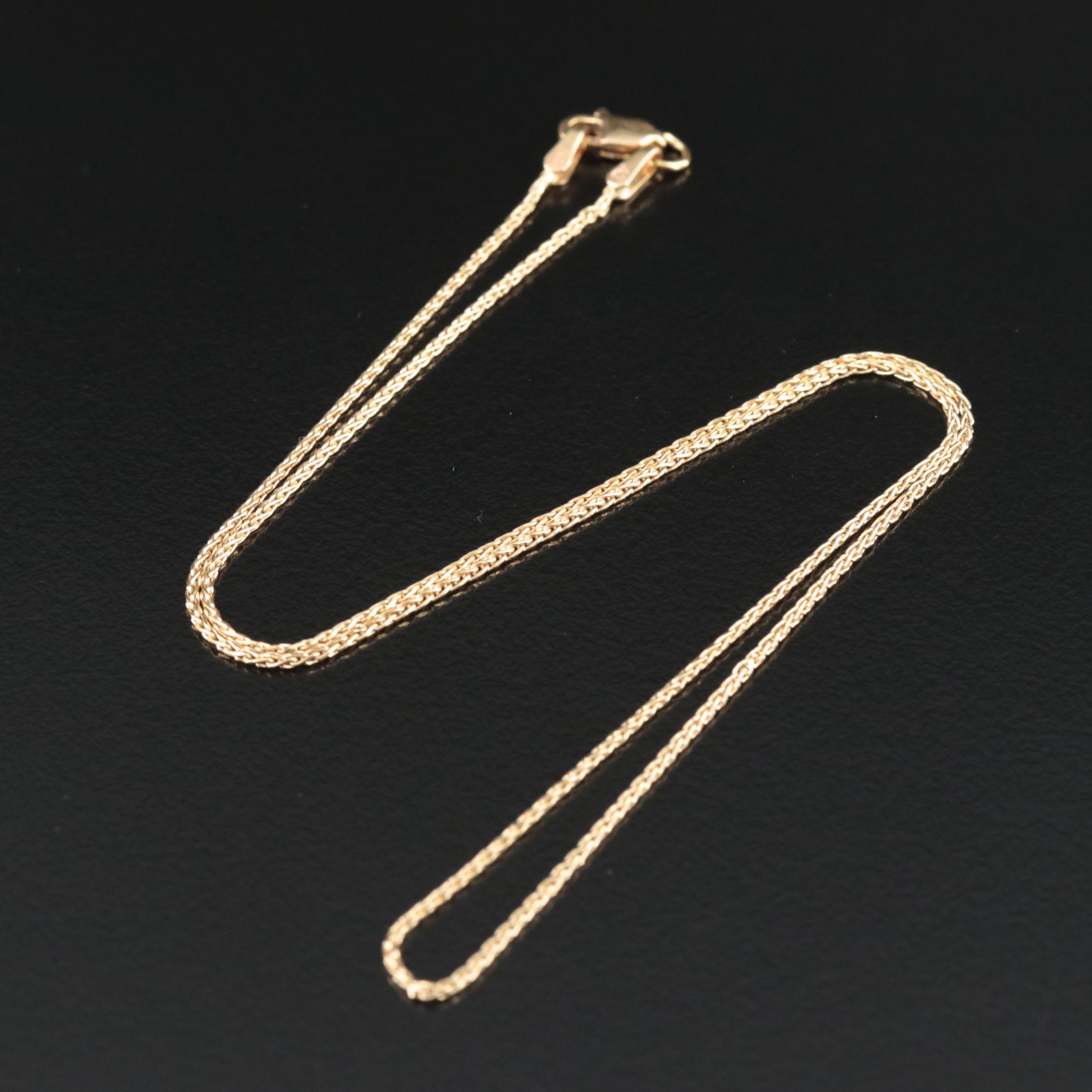14K Wheat Chain Necklace