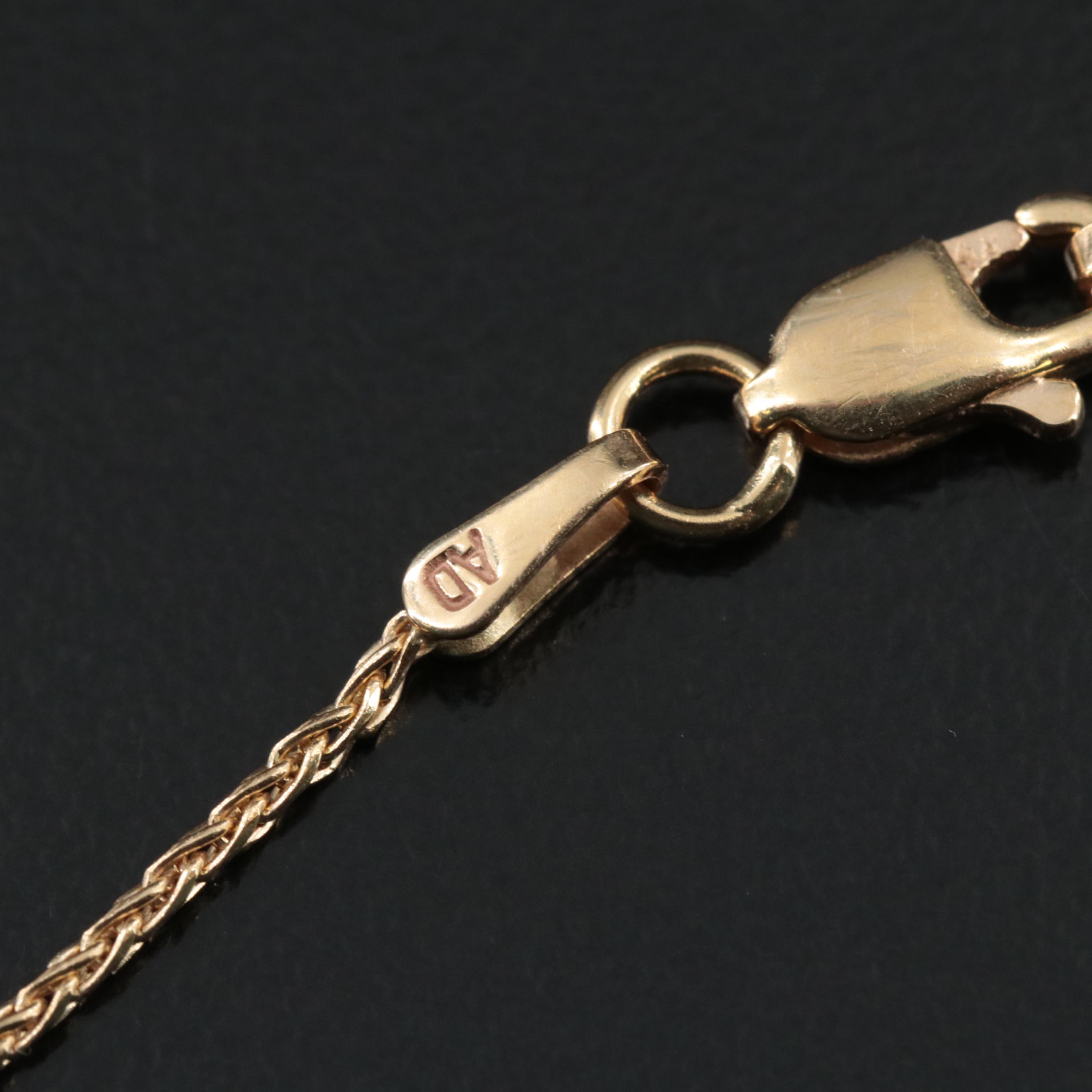 14K Wheat Chain Necklace