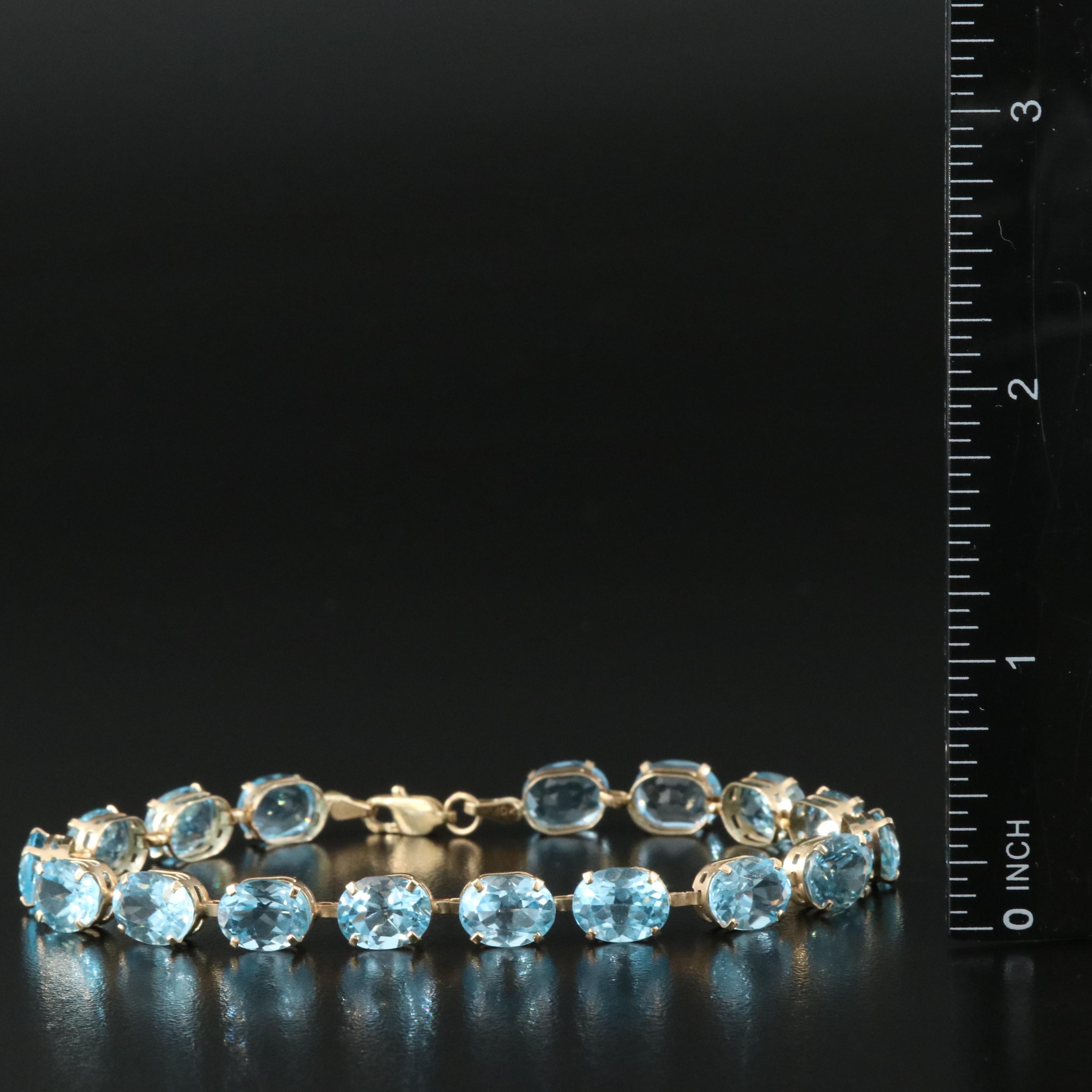 10K Swiss Blue Topaz Bracelet