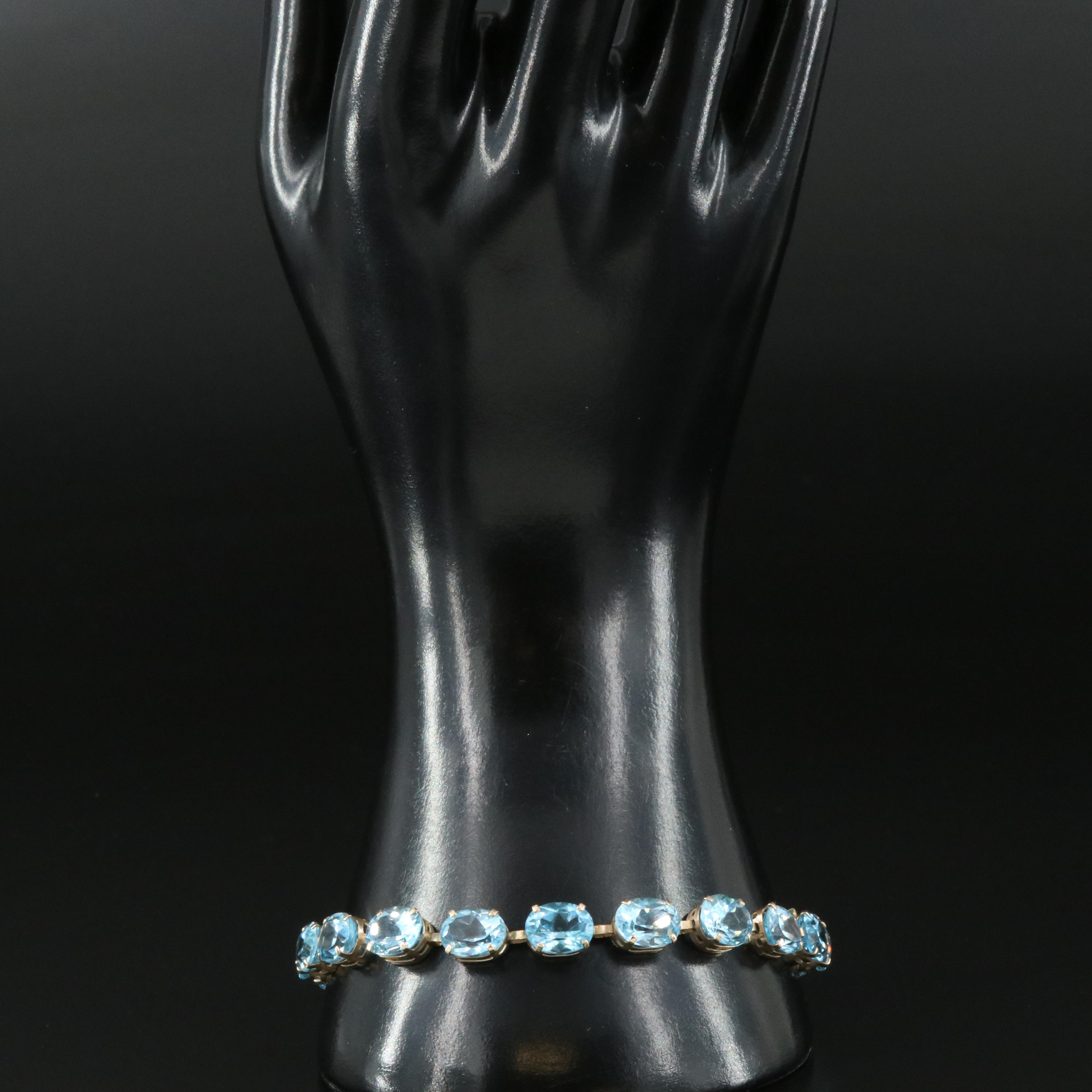 10K Swiss Blue Topaz Bracelet