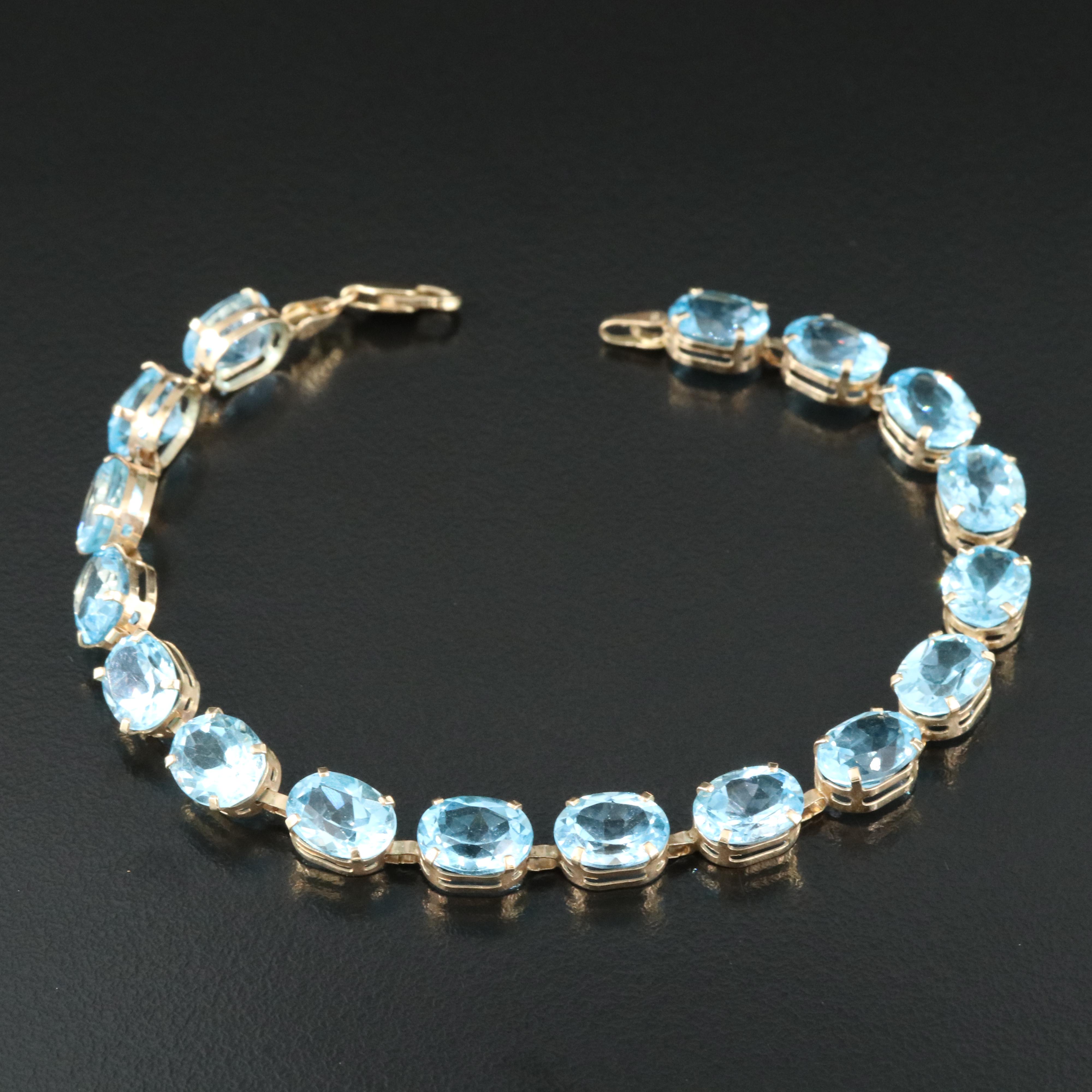 10K Swiss Blue Topaz Bracelet