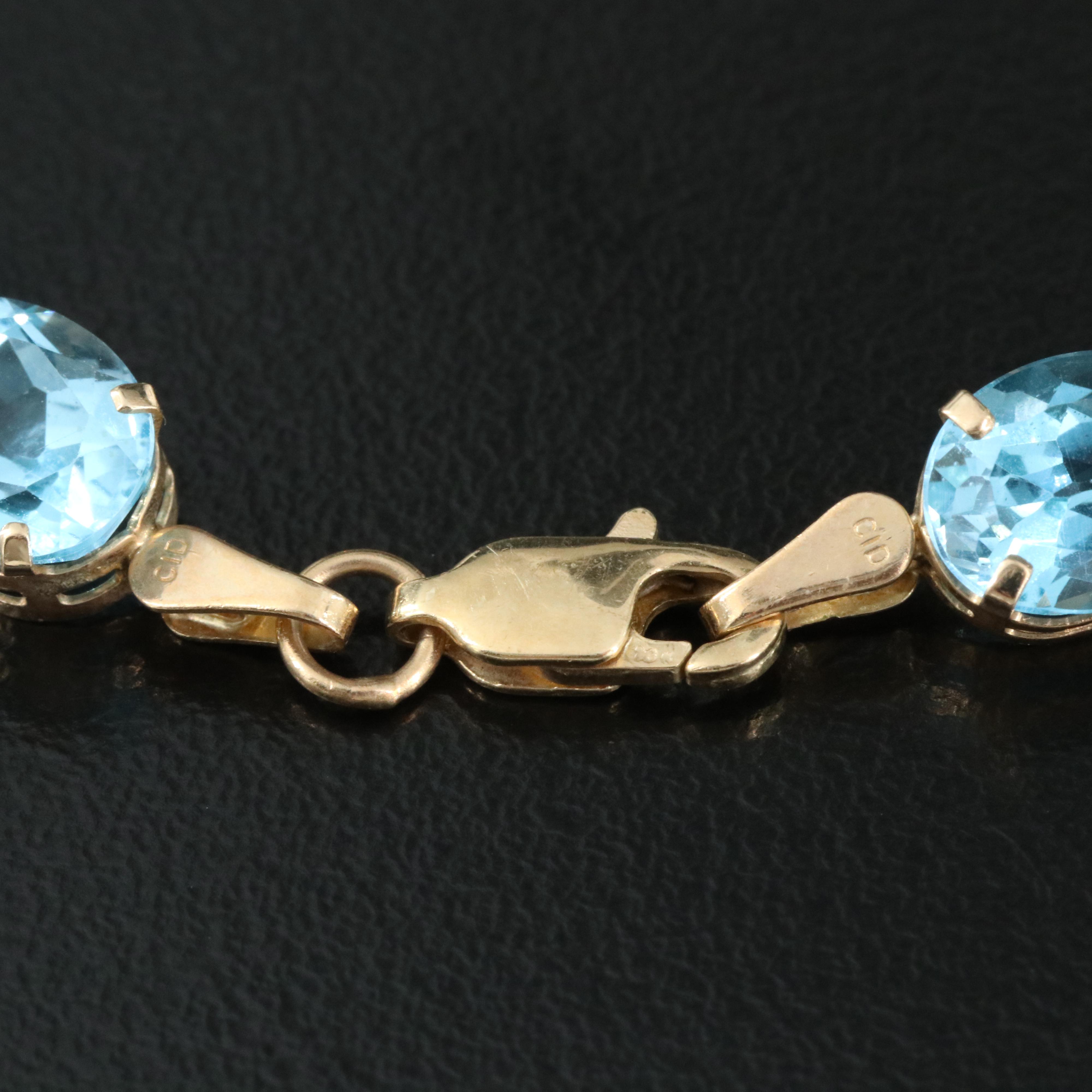 10K Swiss Blue Topaz Bracelet