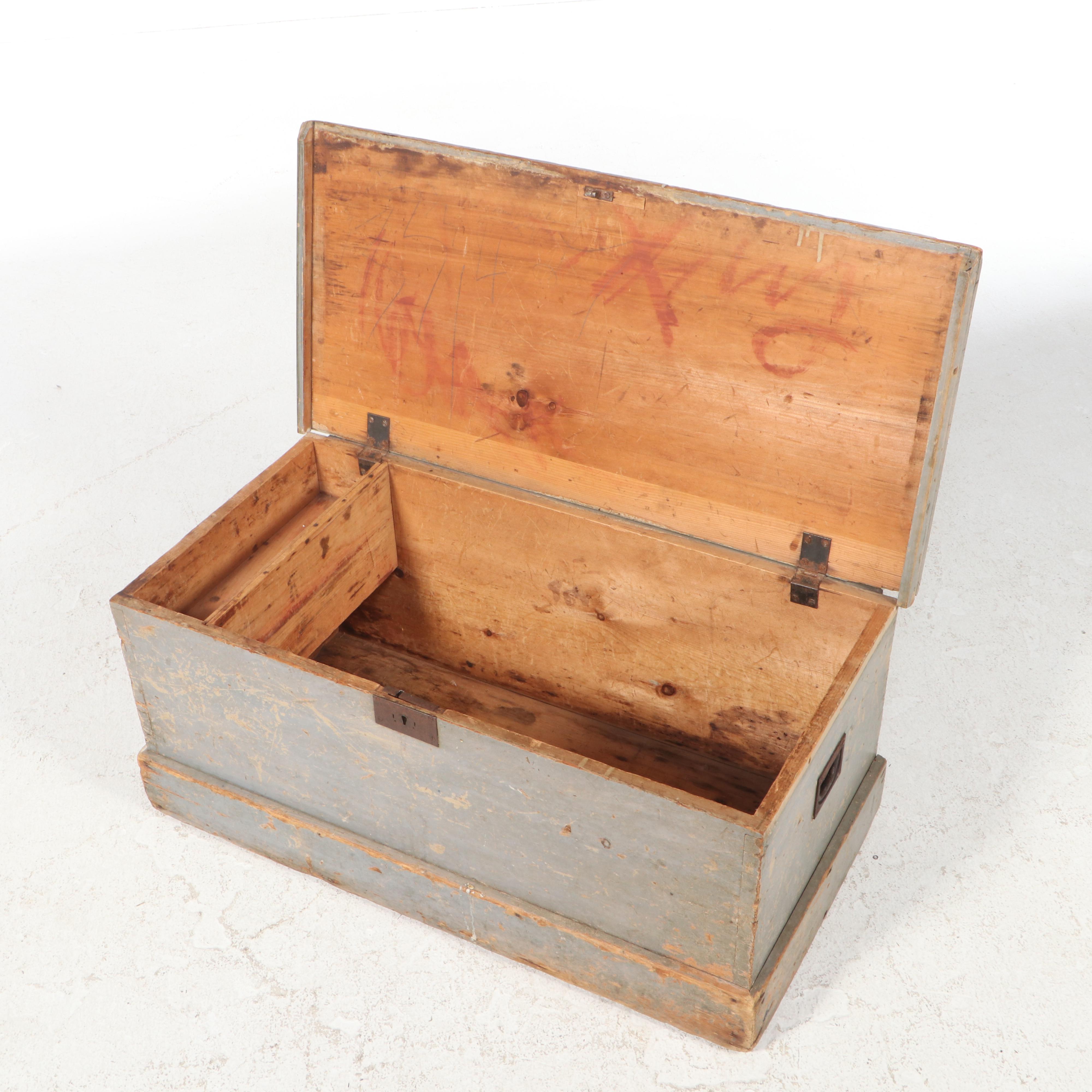 American Primitive Painted Pine Tool Chest, 19th Century