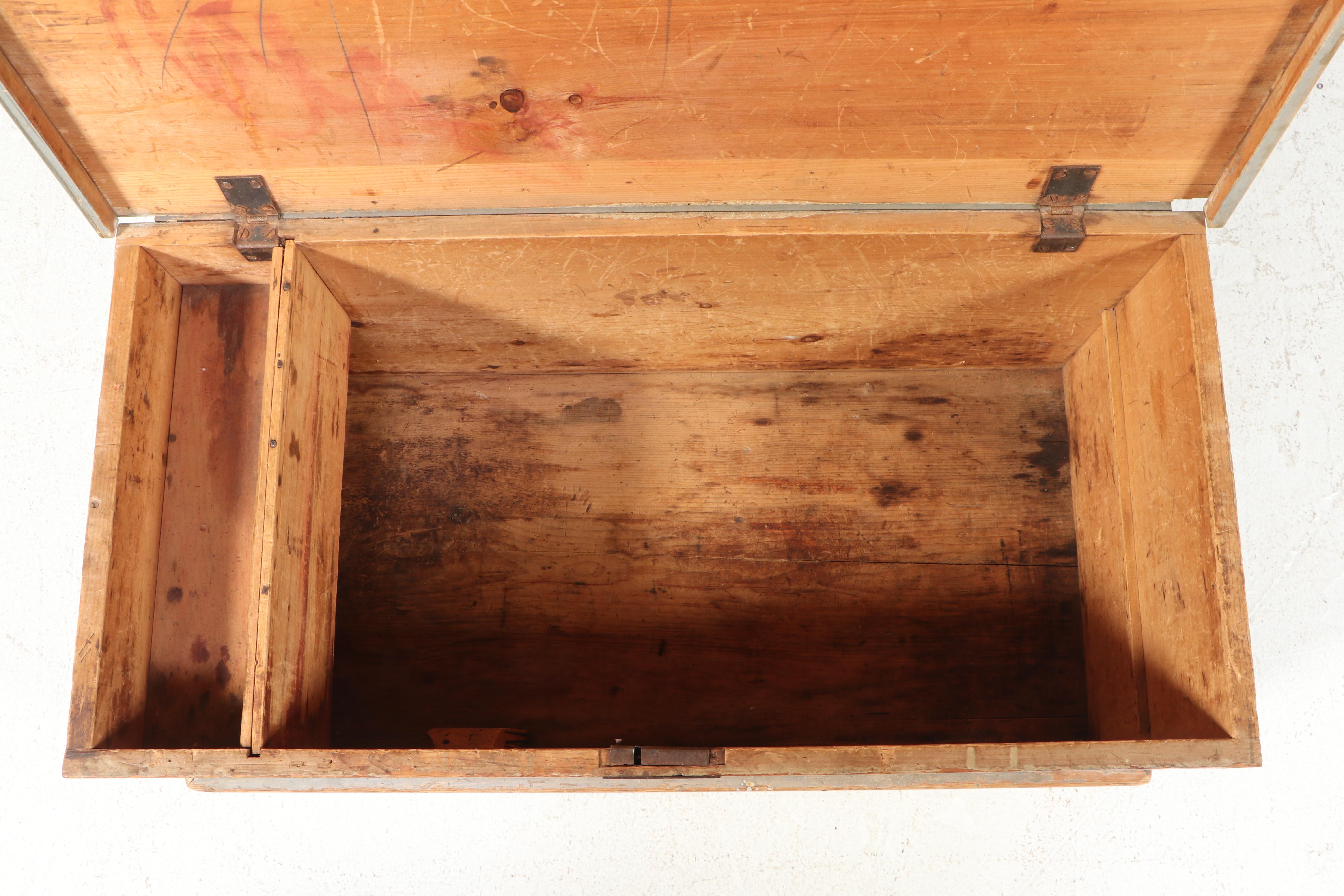 American Primitive Painted Pine Tool Chest, 19th Century