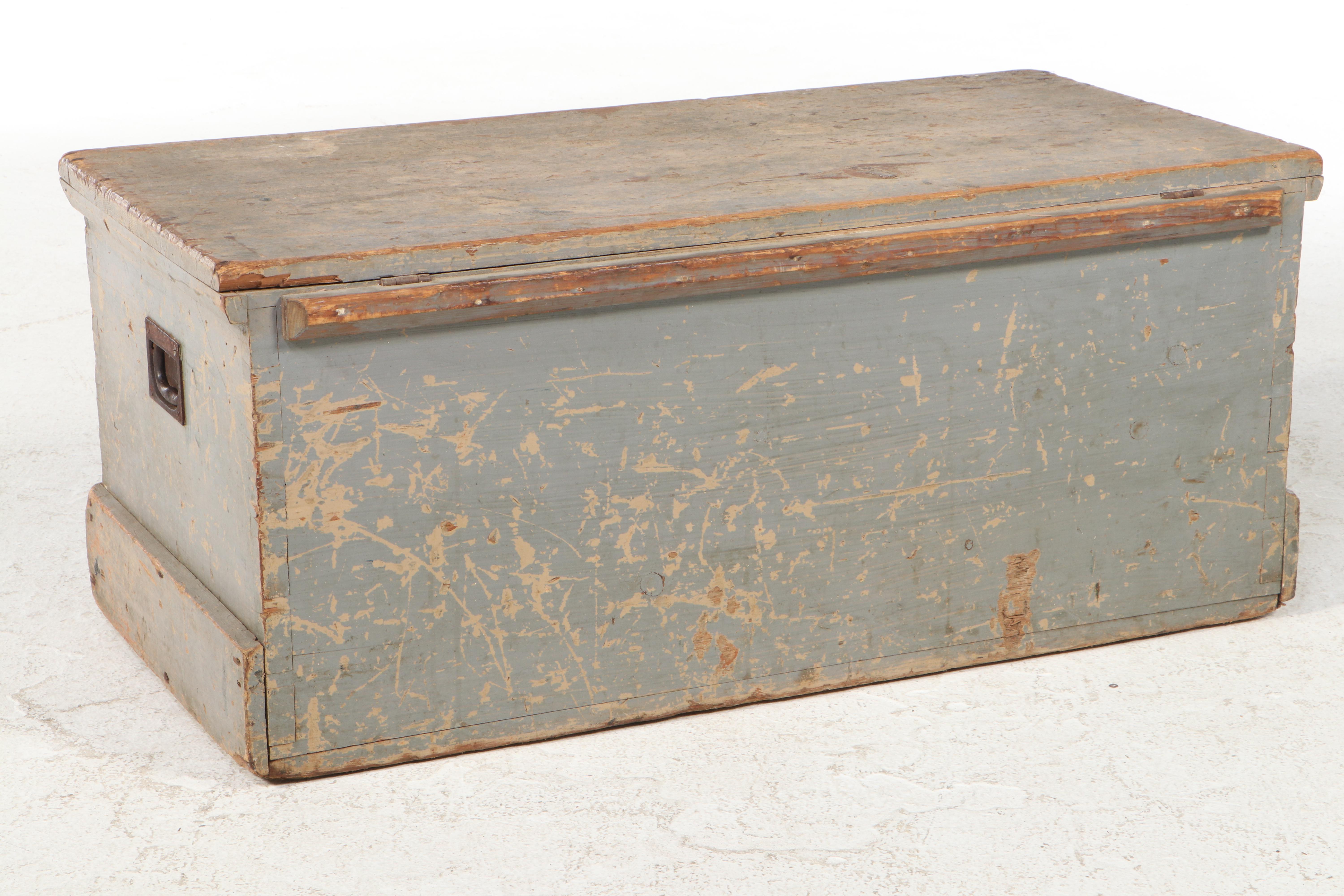 American Primitive Painted Pine Tool Chest, 19th Century