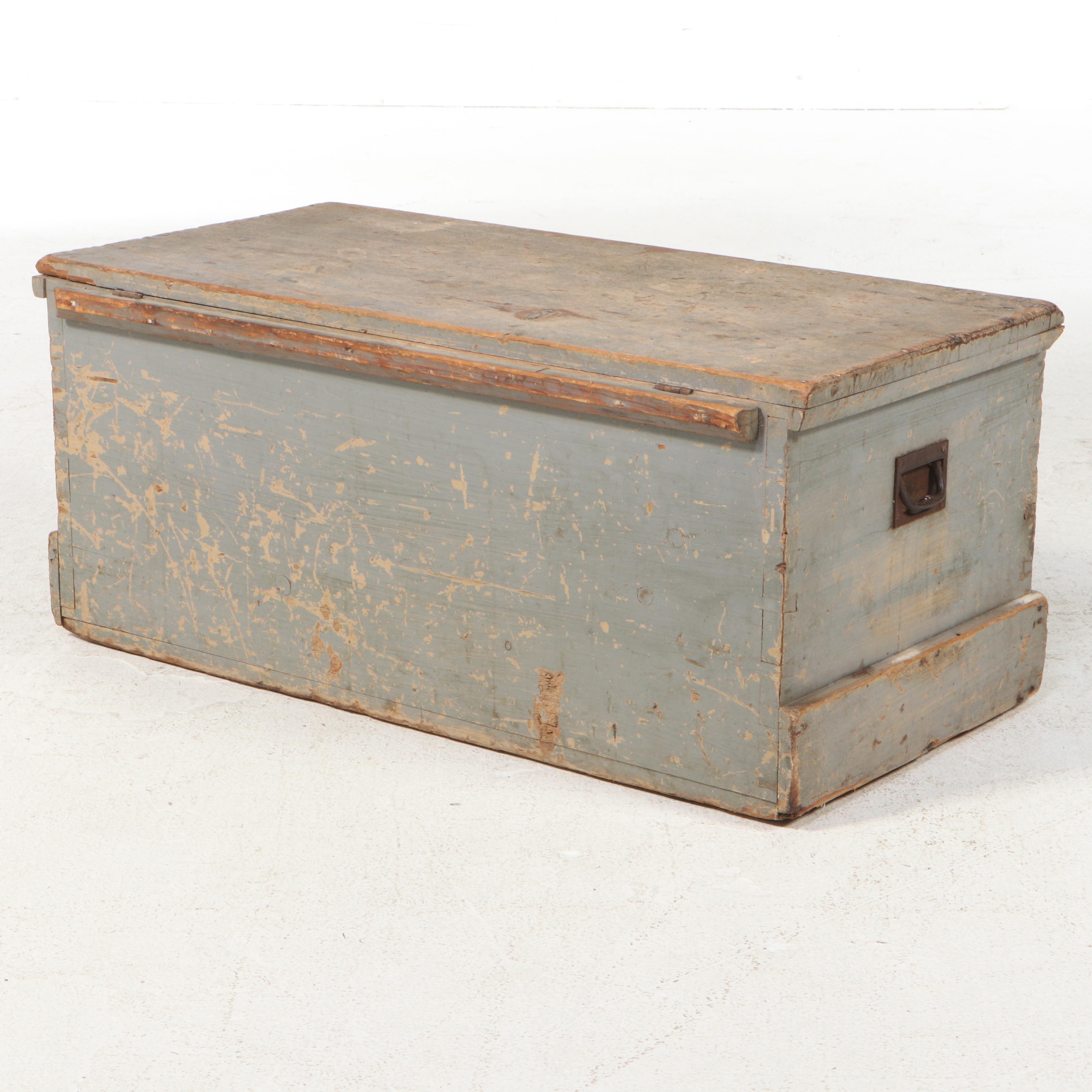 American Primitive Painted Pine Tool Chest, 19th Century
