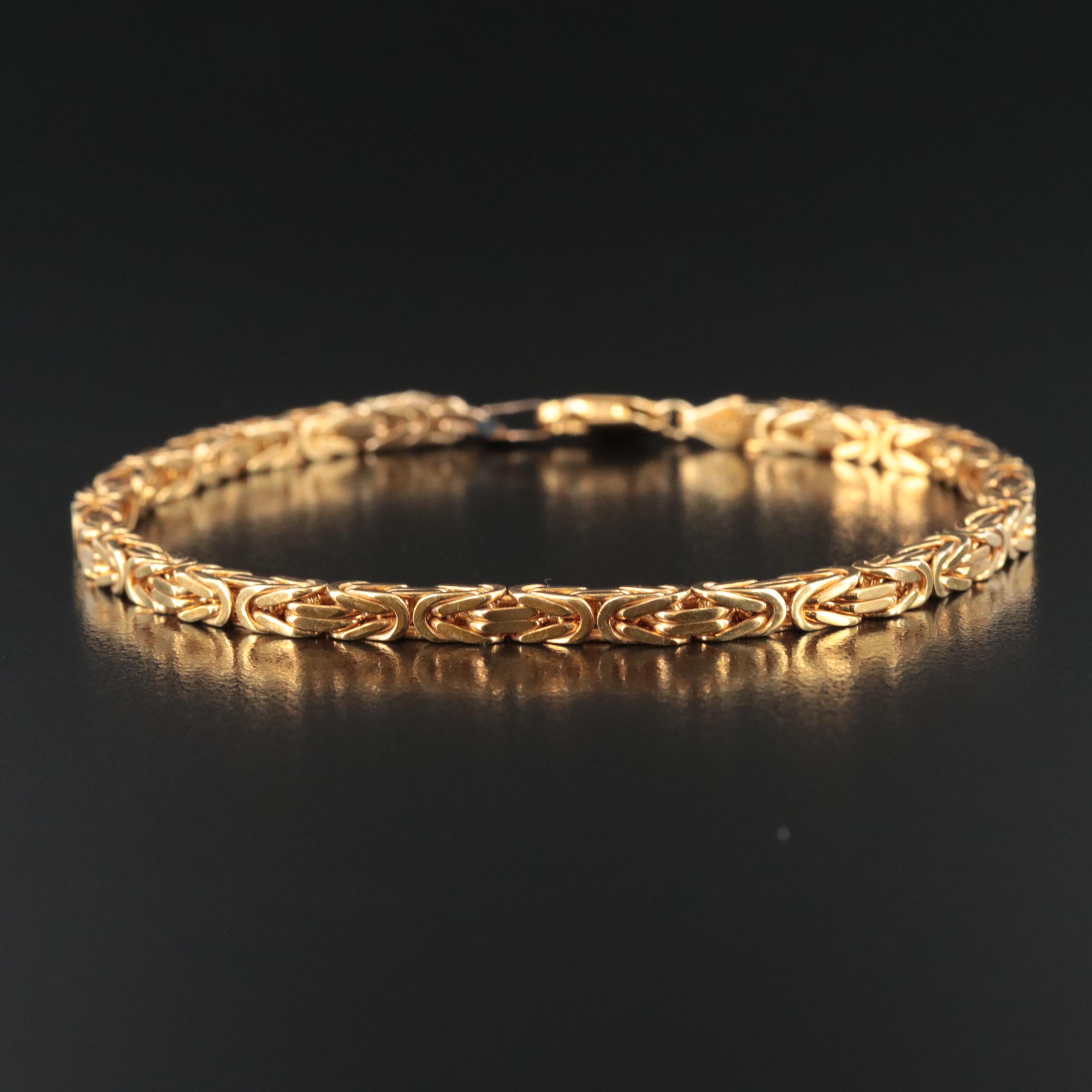 14K Square Byzantine Chain Bracelet
