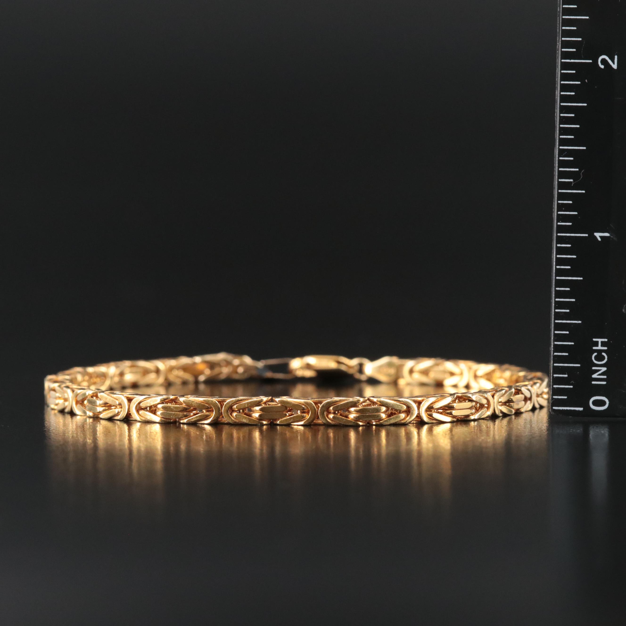 14K Square Byzantine Chain Bracelet