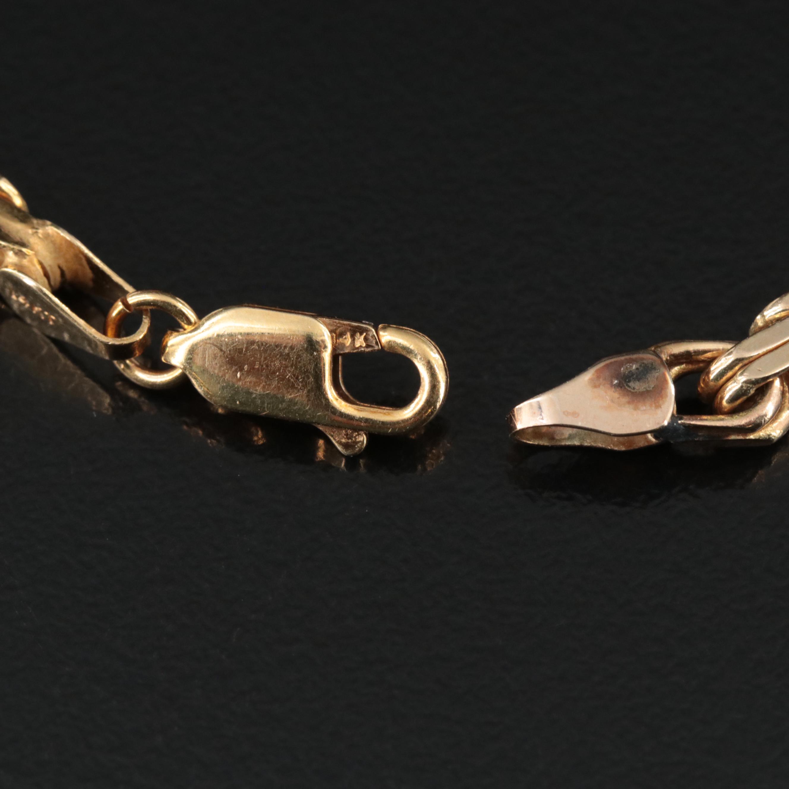 14K Square Byzantine Chain Bracelet