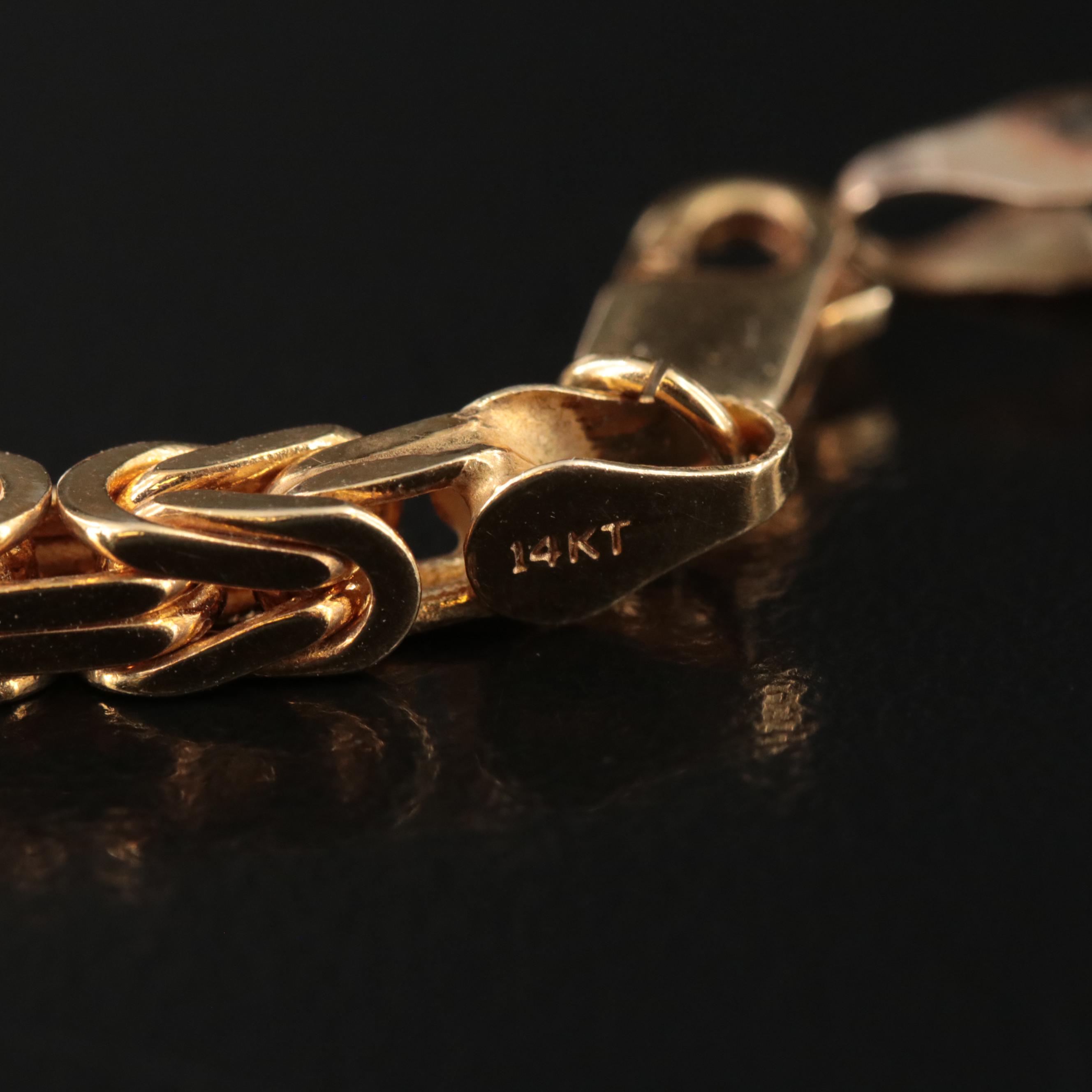 14K Square Byzantine Chain Bracelet
