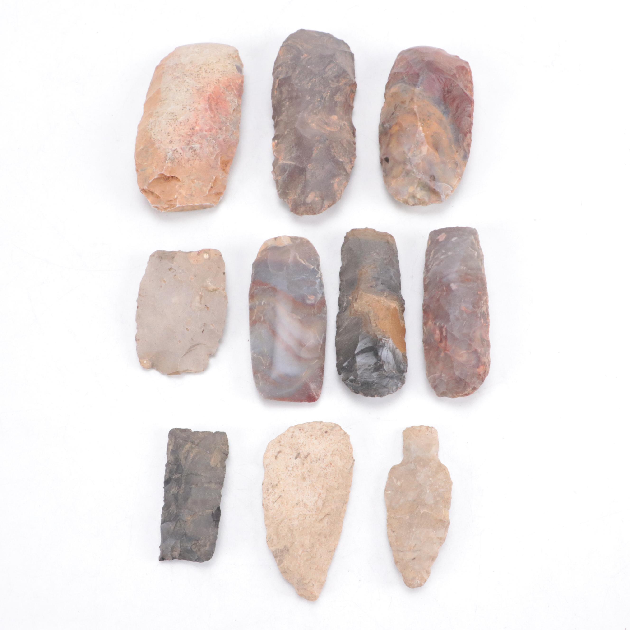 Early Native American Type Knapped Lithic Tools